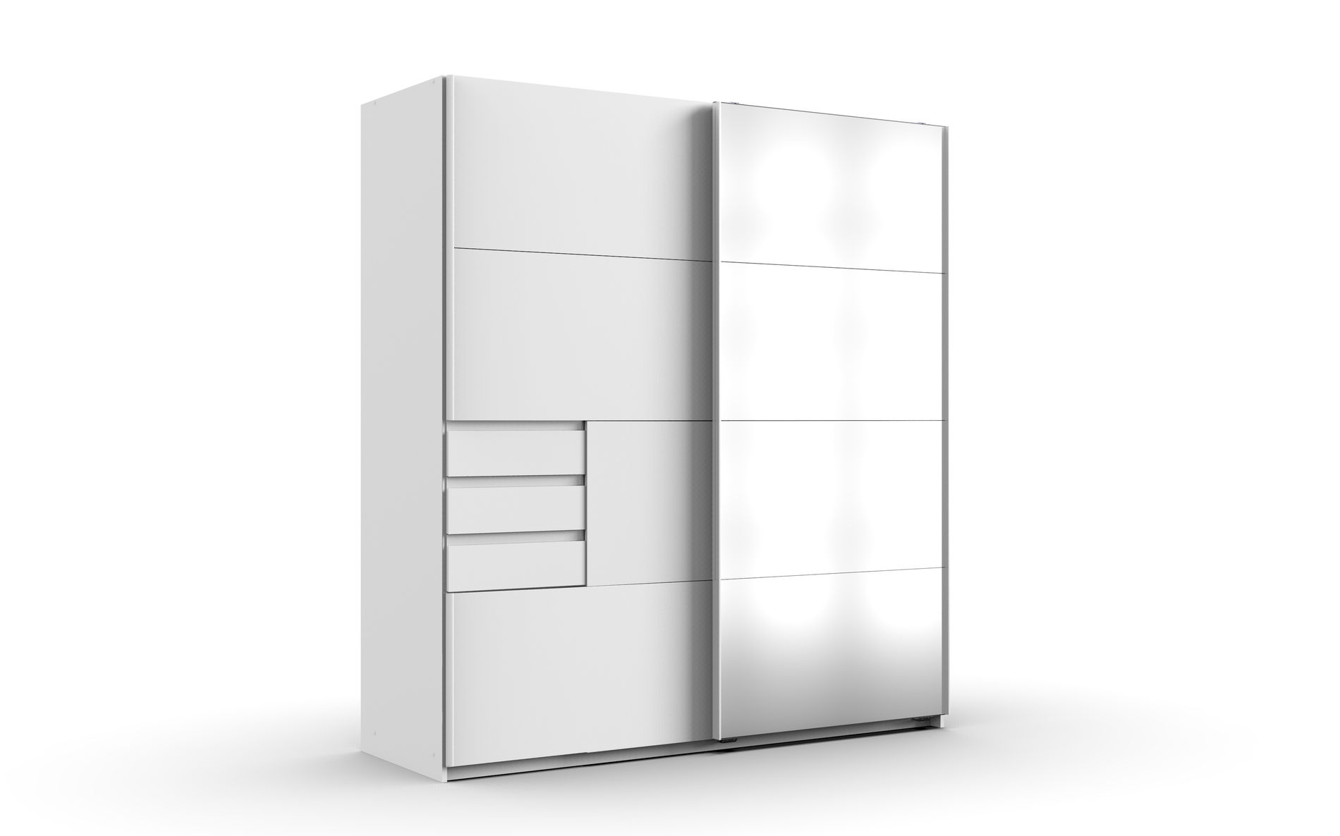 Wimex Oldenburg Schwebetürenschrank 180cm Weiss, Abs. Spiegel