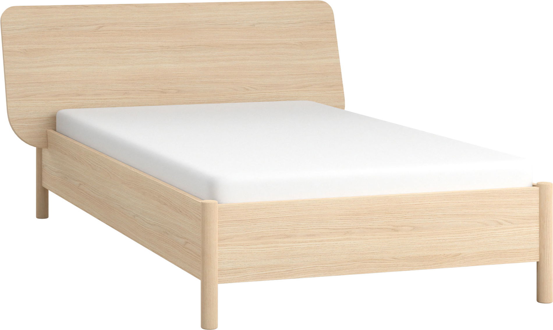 Vox OMM - Bett mit breitem Kopfteil und angehobenem Rahmen 120x200cm / Eiche hell