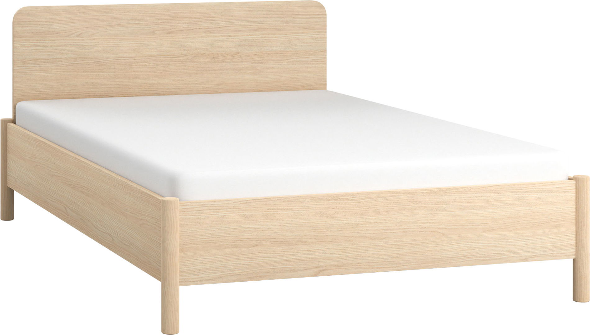 VOX OMM - Bett geradem Kopfteil mit angehobenem Rahmen 140x200cm / Eiche hell