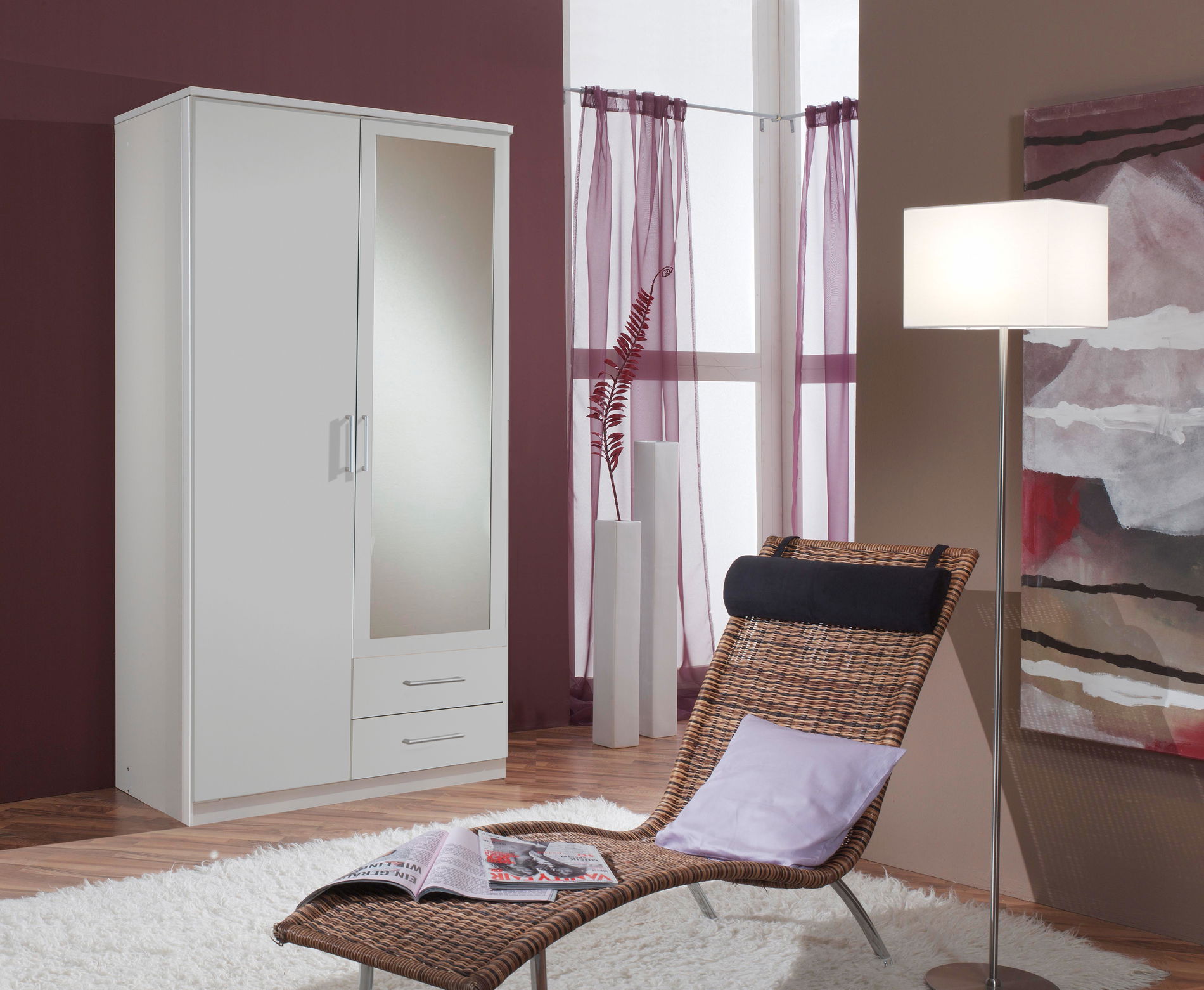 Wimex Osaka Kleiderschrank 2T 2S Weiß