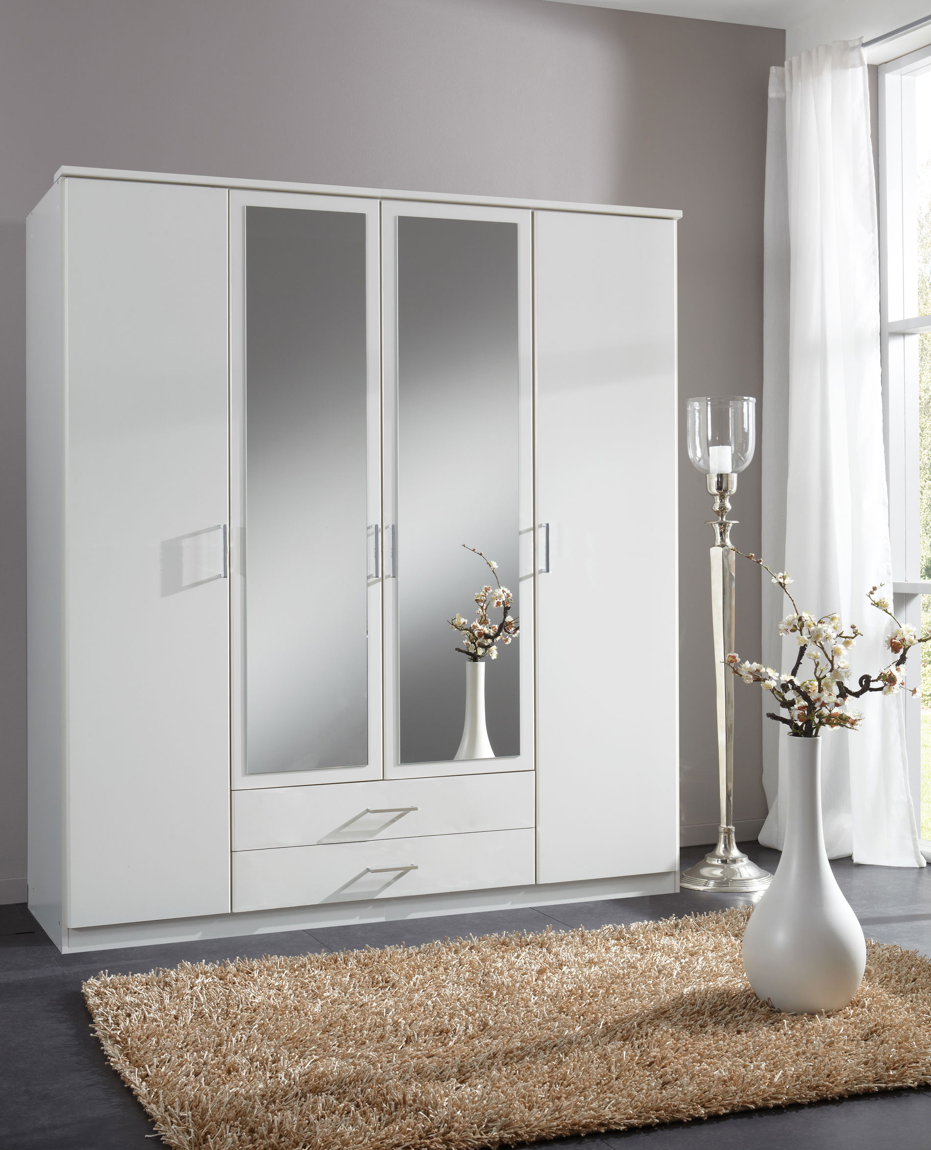 Wimex Osaka Kleiderschrank 4T 2S Weiß