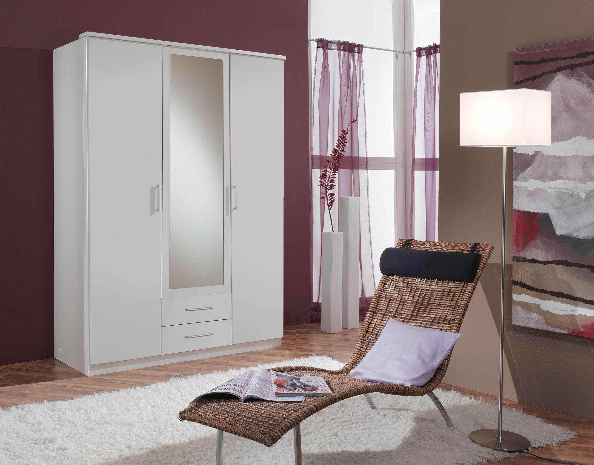 Wimex Osaka Kleiderschrank 3T 2S Weiß