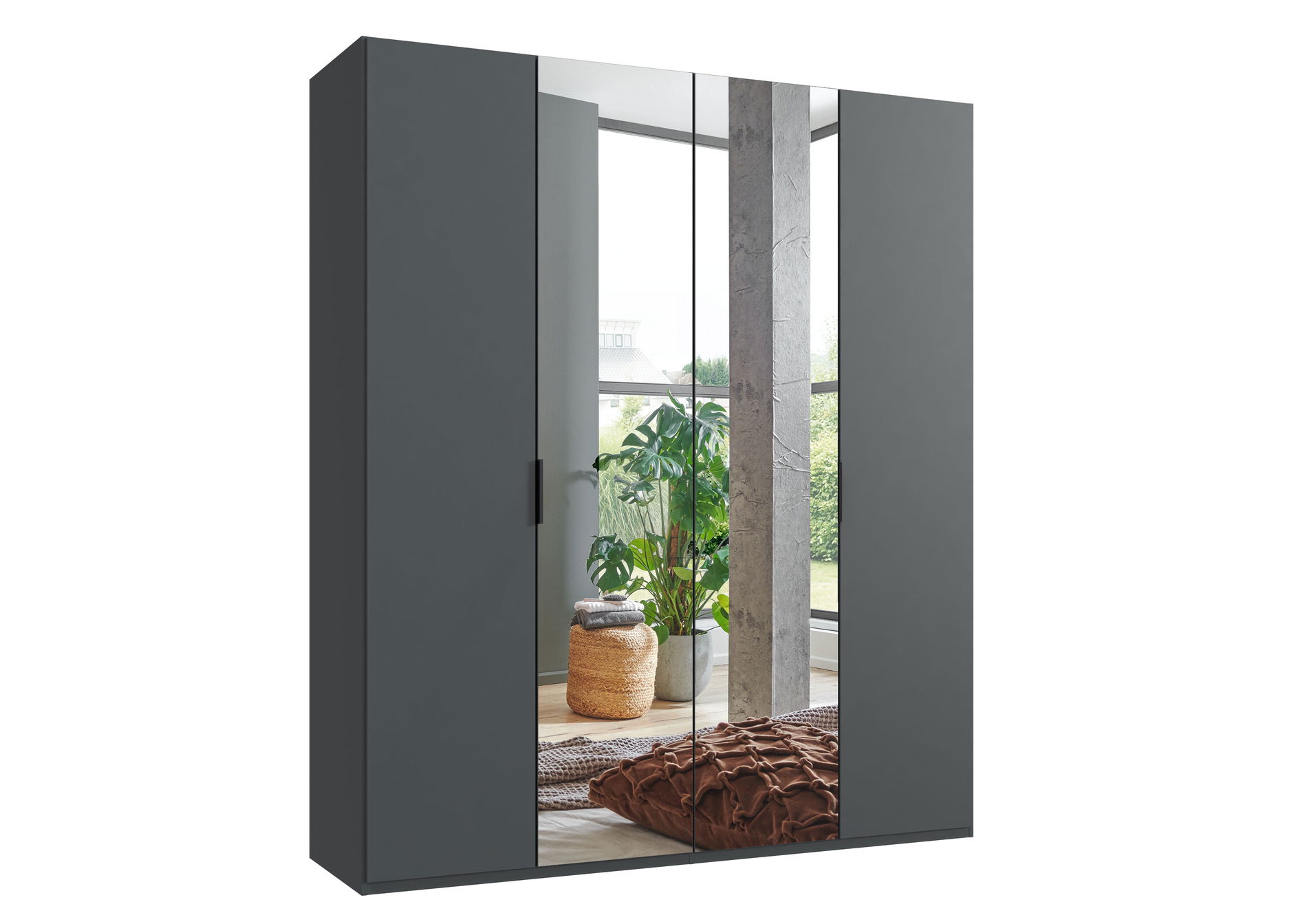 Wimex oxford Falttürenschrank 200x236 cm Spiegel Grafit