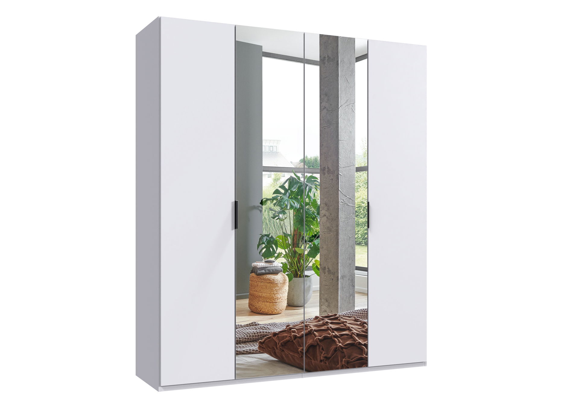 Wimex oxford Falttürenschrank 200x236 cm Spiegel Weiß