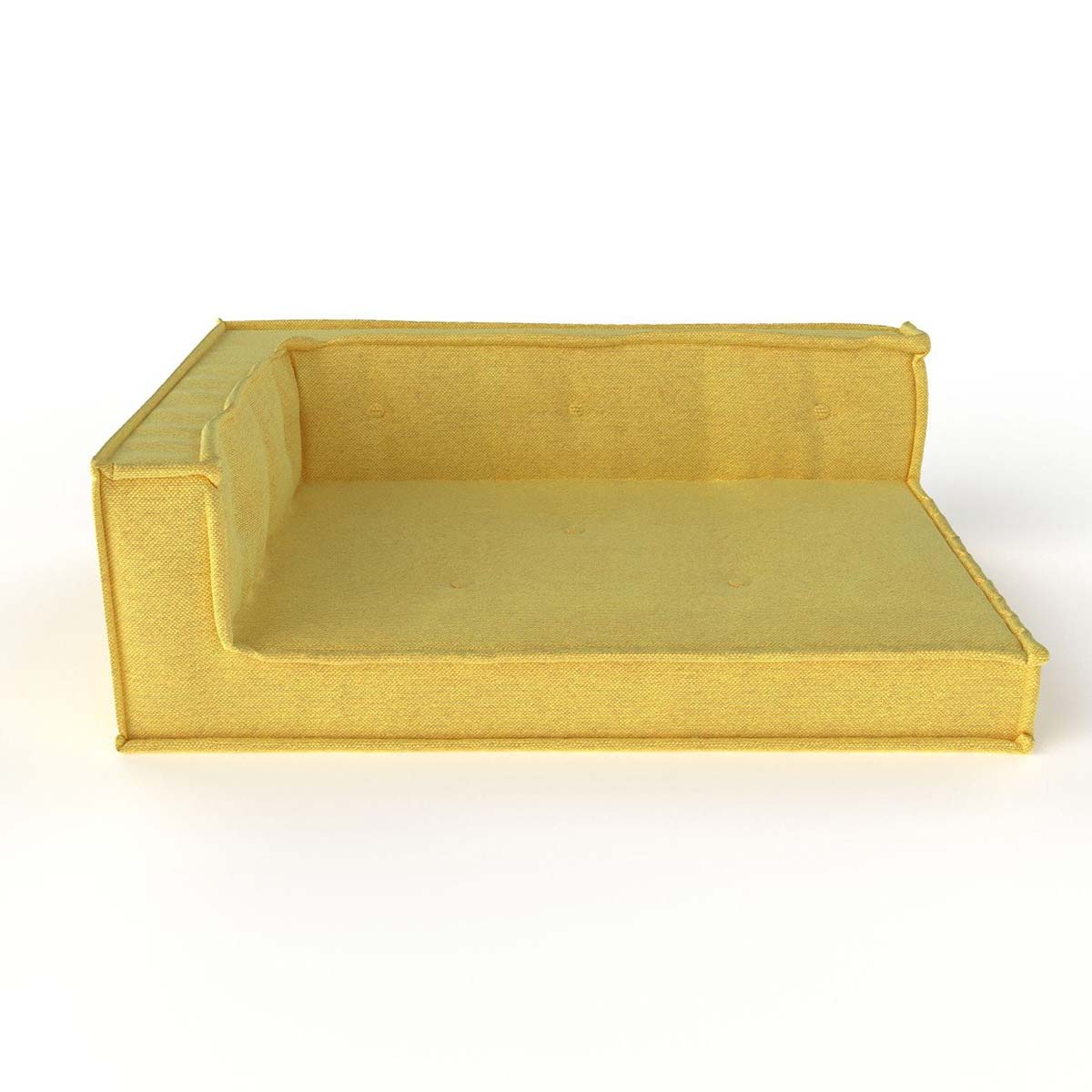 Nature Kid Palettensofa Ecke links gelb mit recycelter Schaumstofffüllung