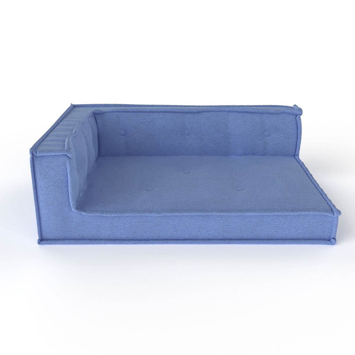 Nature Kid Palettensofa Ecke links blau mit recycelter Schaumstofffüllung