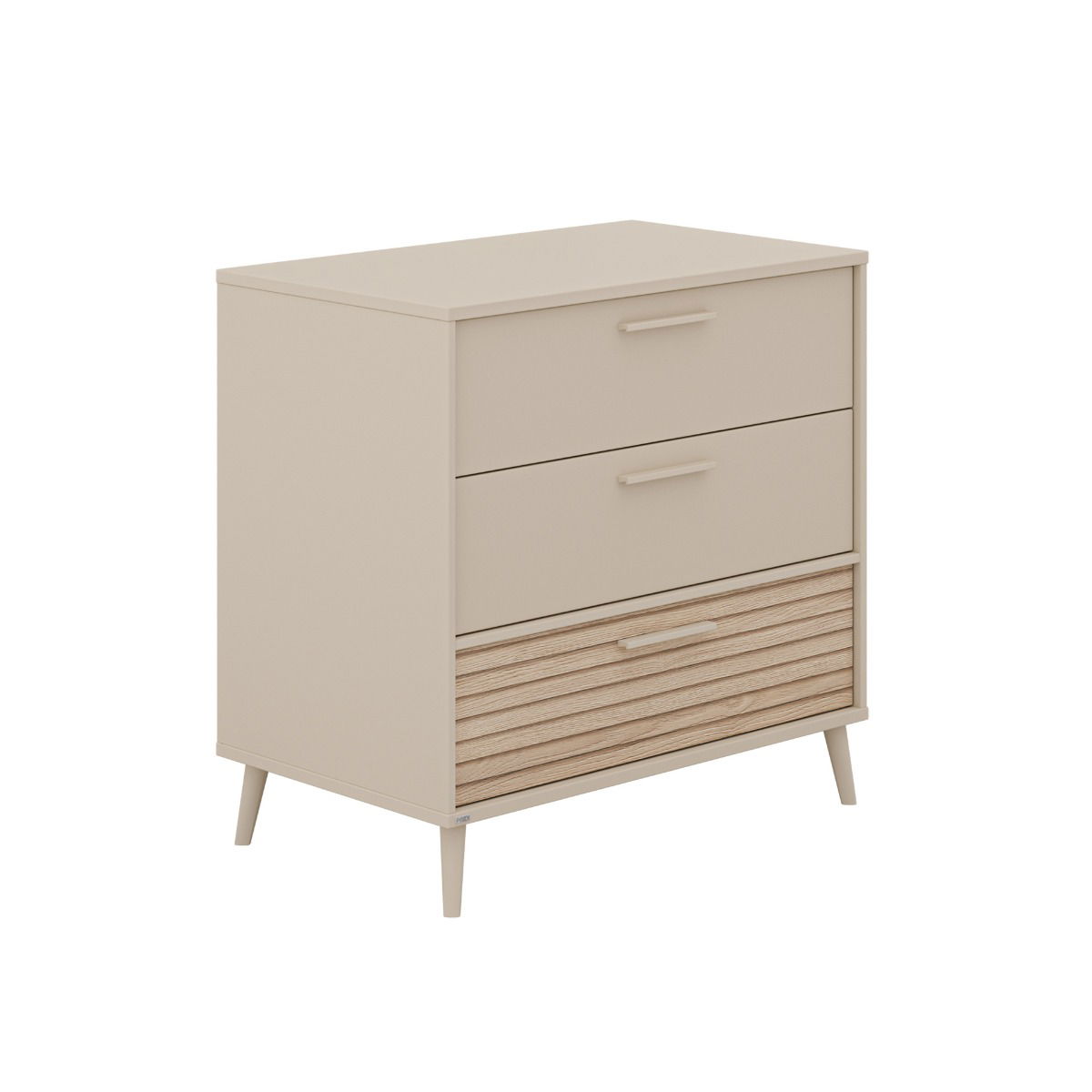 Paidi Eefje Kommode 3 Schubladen Cashmere-Beige, Groovy-Oak - schmal