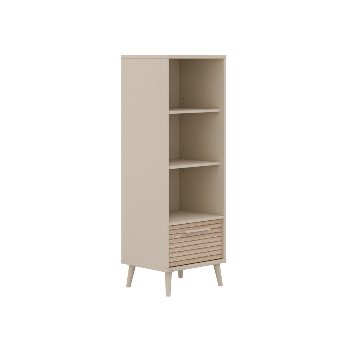 Paidi Eefje Standregale 3 offene Fächer 1 Schublade Cashmere-Beige / Groovy-Oak