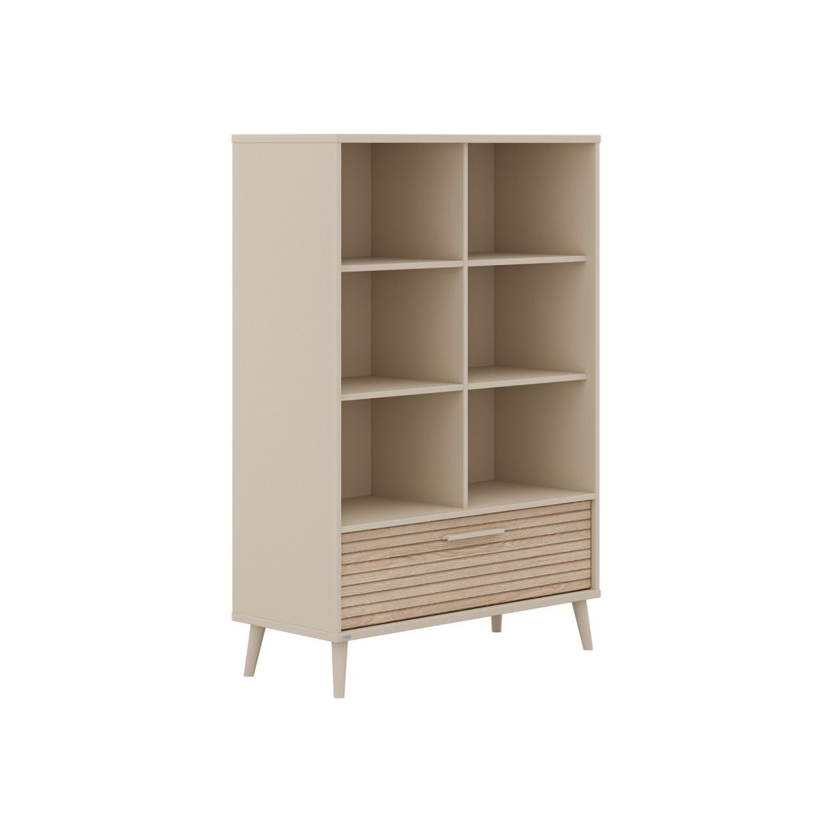 Paidi Eefje Standregale 6 offene Fächer 1 Schublade Cashmere-Beige / Groovy-Oak