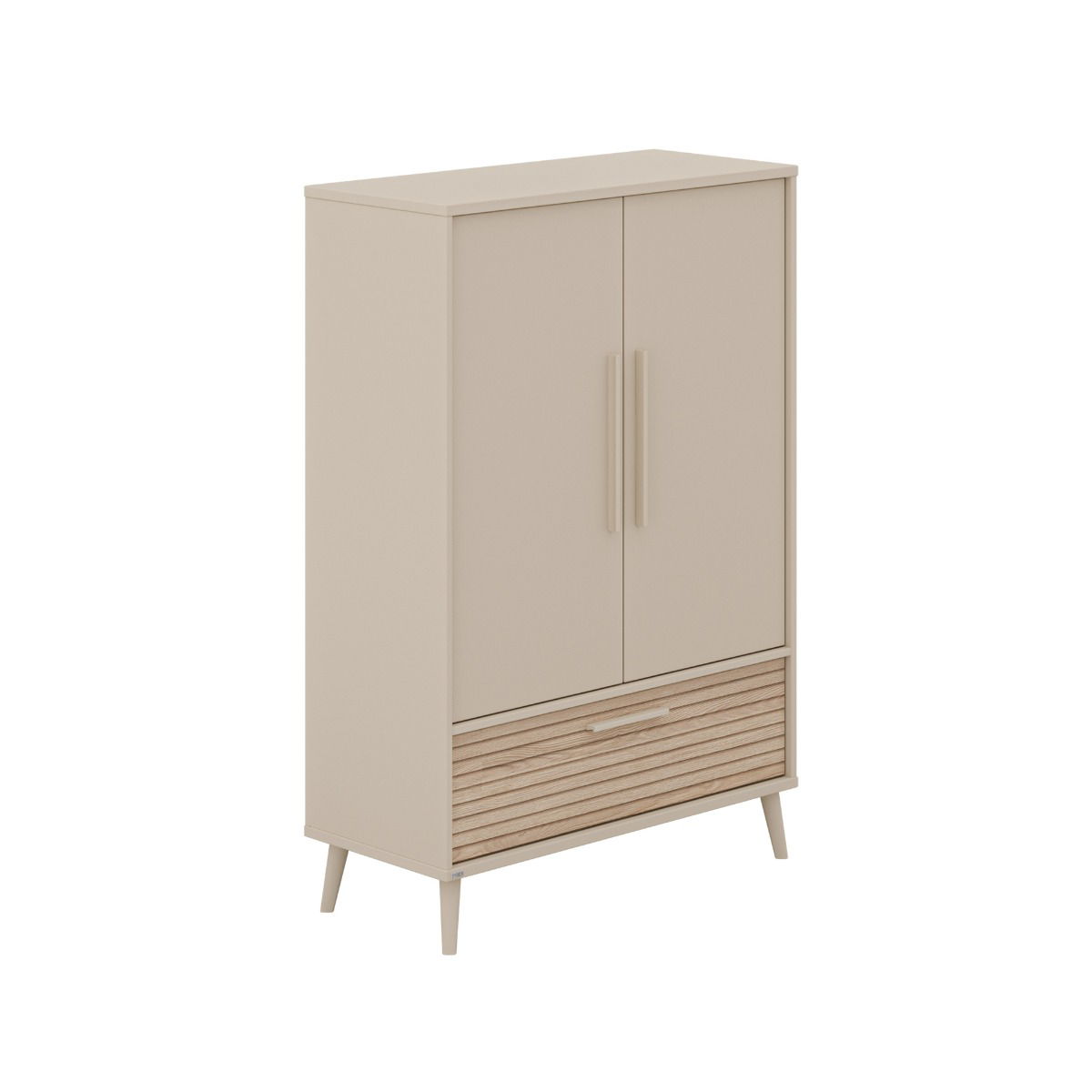 Paidi Eefje Kleiderschrank Tiny, 2-türig Cashmere-Beige / Groovy-Oak
