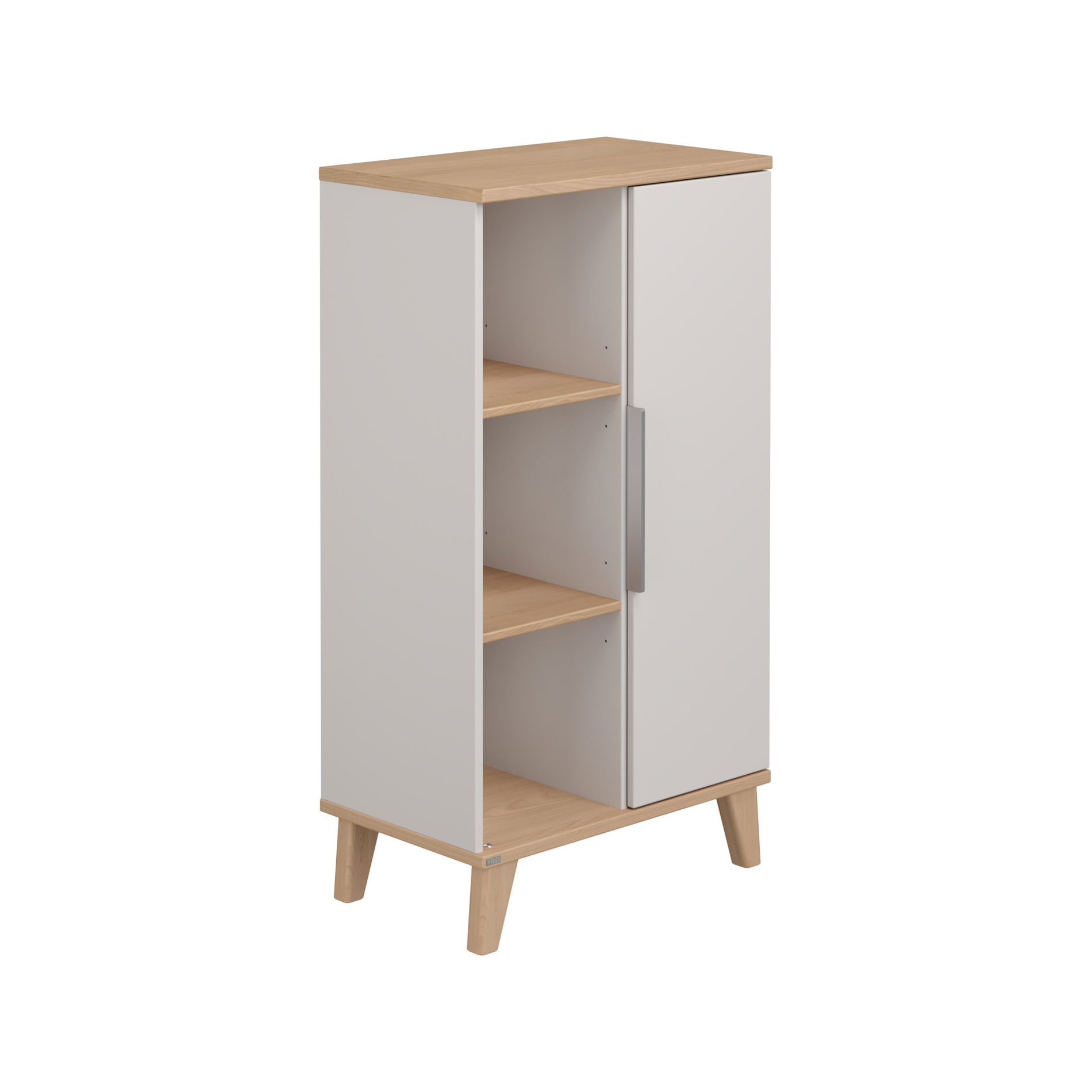 Paidi Fiene Regal mit Tür rechts und offen links Kieselgrau/Scandinavian Wood