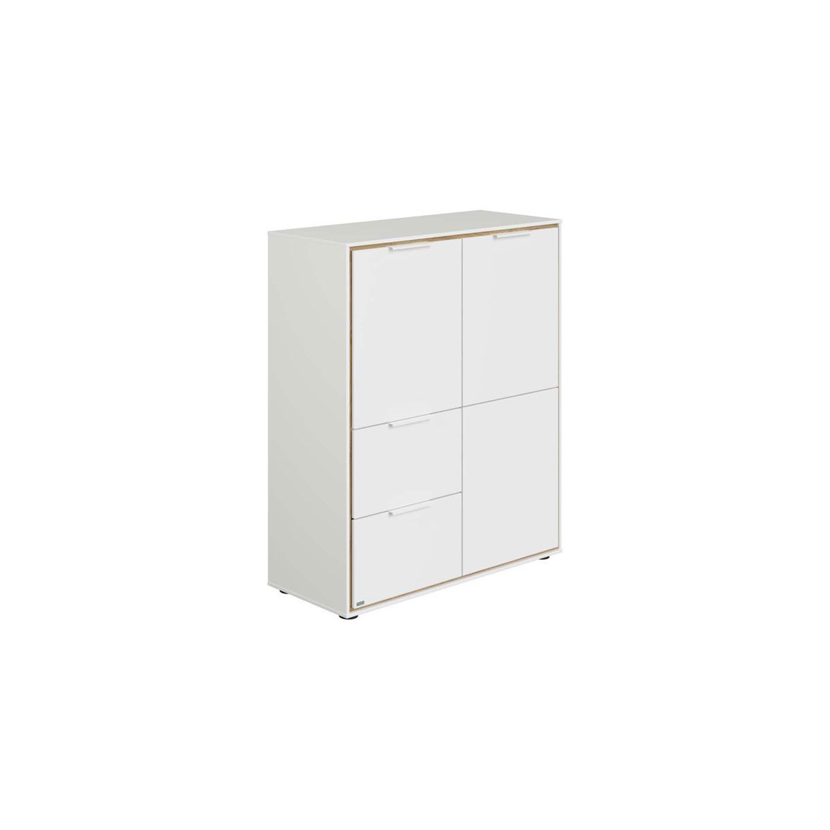 Paidi Lieven Highboard 2 Türen, 2 Schubkästen kreideweiß/Eiche-Montana-Nachbildung