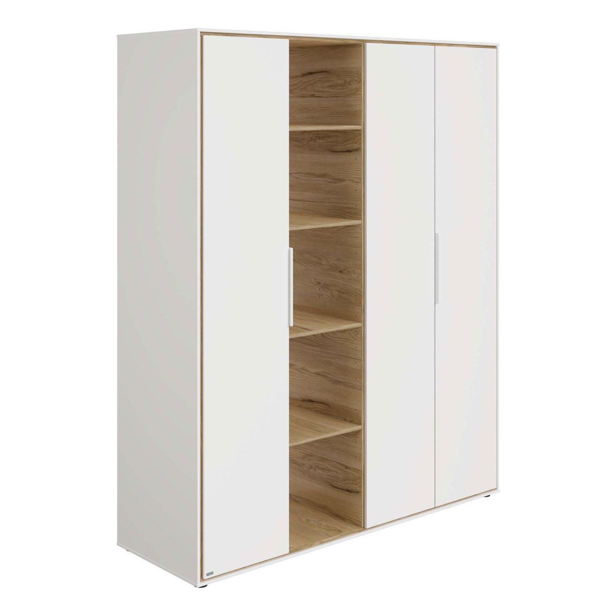Paidi Lieven Kleiderschrank 3T offen, breit kreideweiß/Eiche-Montana