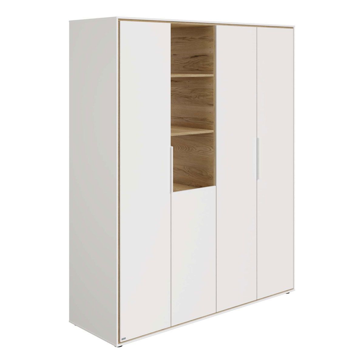 Paidi Lieven Kleiderschrank 4T offen kreideweiß/Eiche-Montana