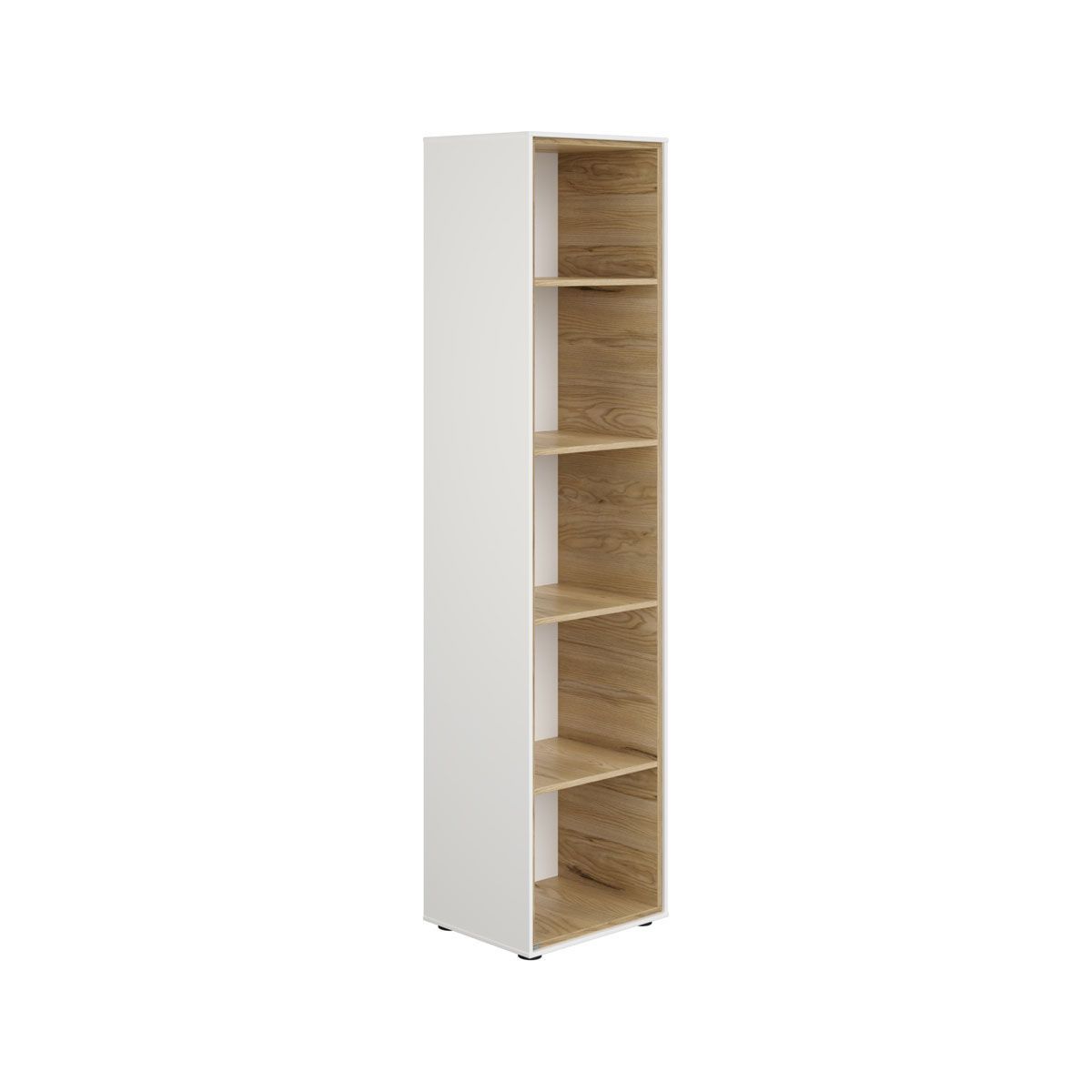Paidi Lieven Standregal 5 Fächer kreideweiß/Eiche-Montana-Nachbildung