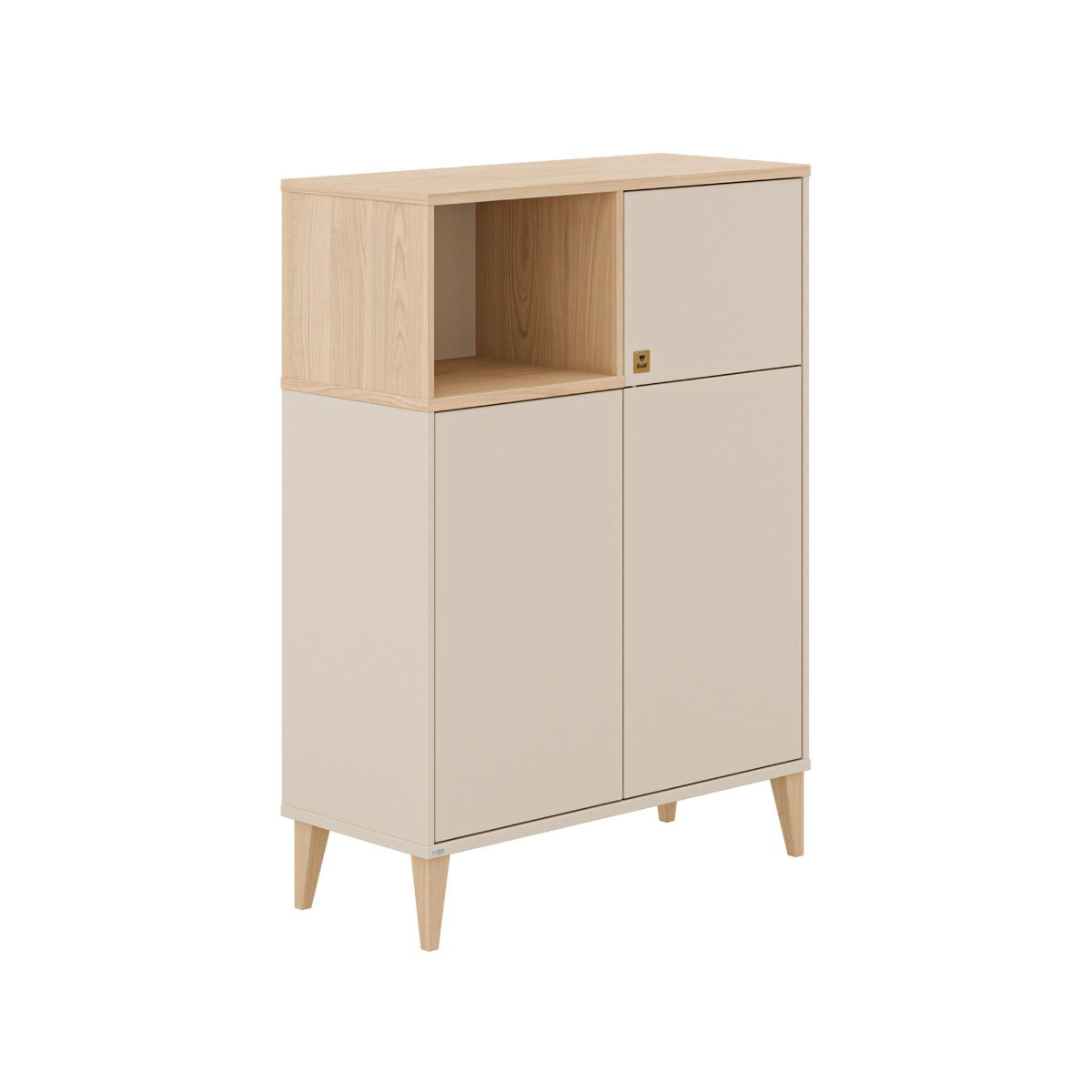 Paidi Mila & Ben Highboard breit Cashmere-Beige / Scandinavian-Wood