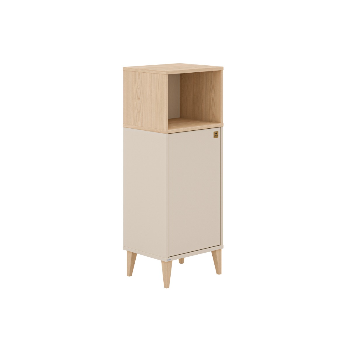 Paidi Mila & Ben Highboard schmal Türanschlag links Cashmere-Beige / Scandinavian-Wood