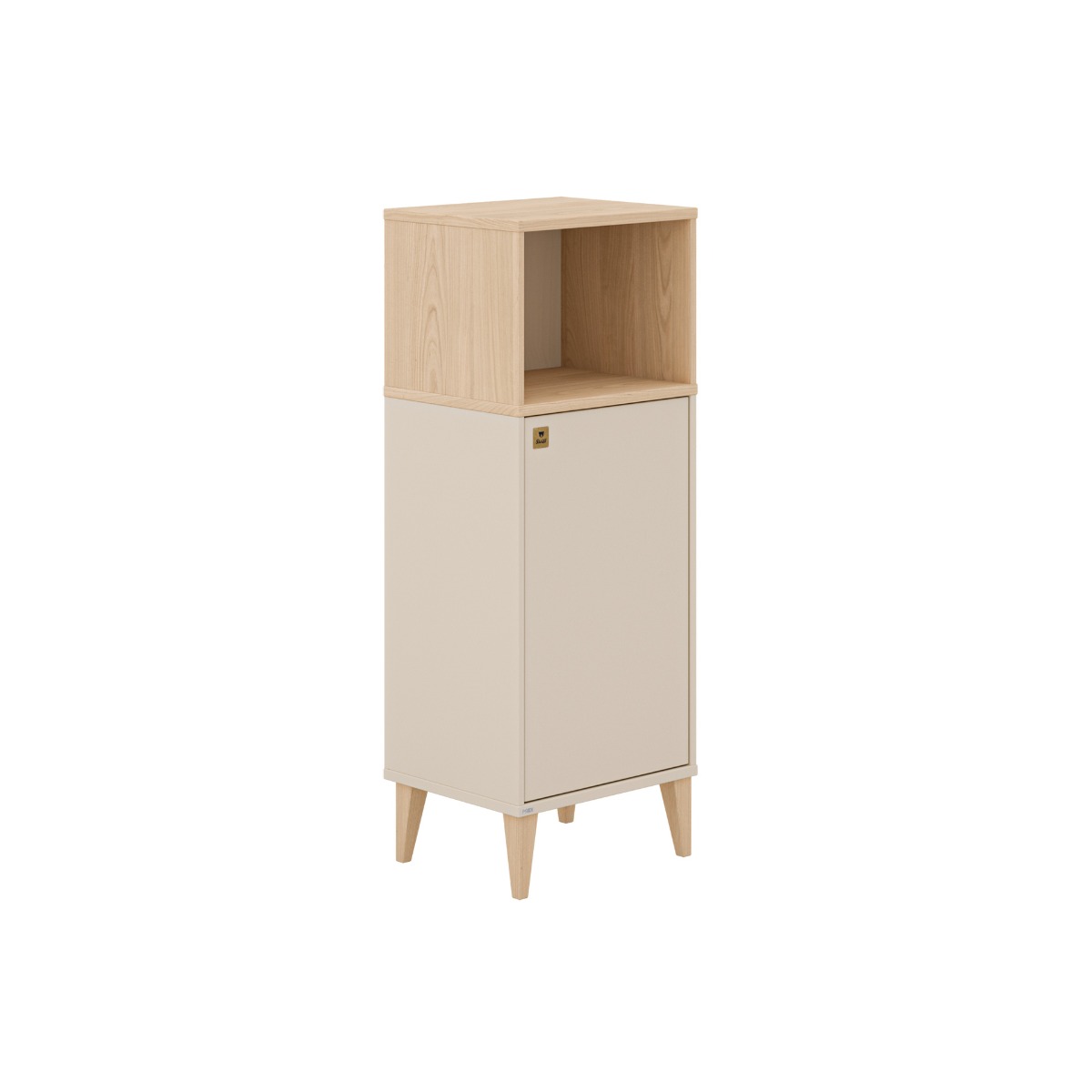 Paidi Mila & Ben Highboard schmal Türanschlag rechts Cashmere-Beige / Scandinavian-Wood
