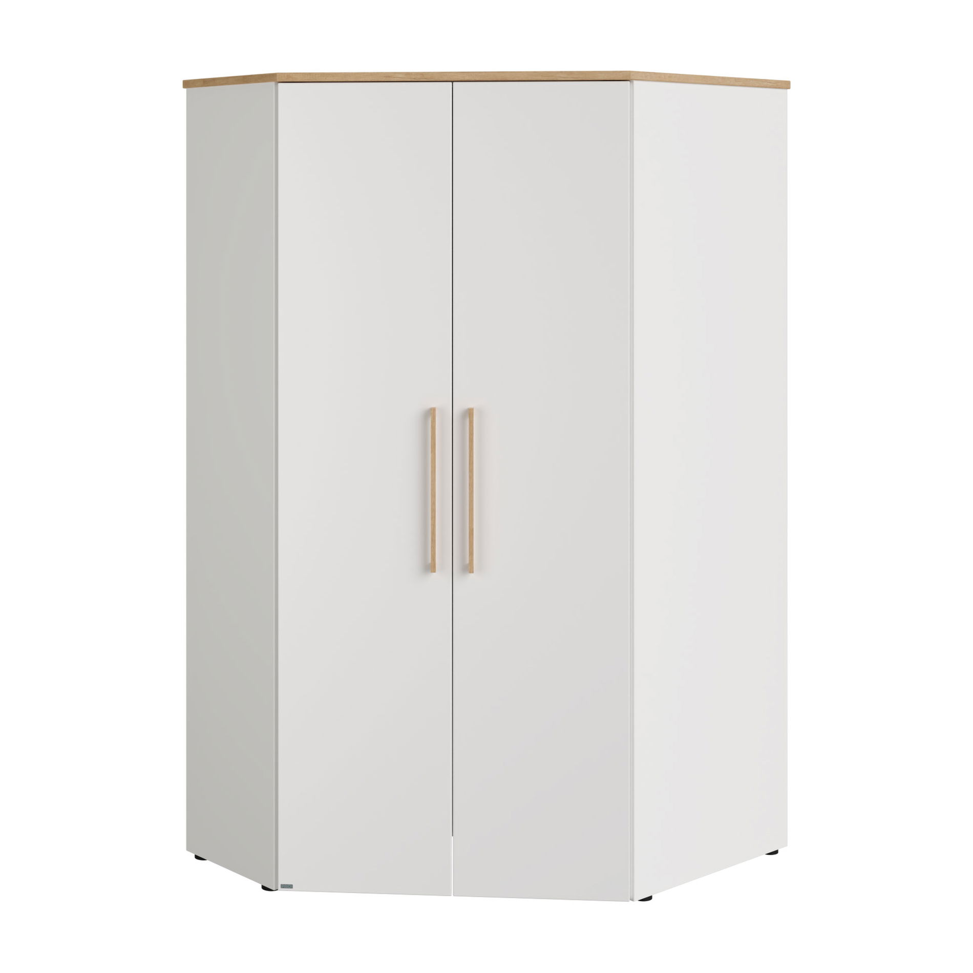 Paidi Oscar Eck-Kleiderschrank 2T kreideweiß/Eiche-Nebraska