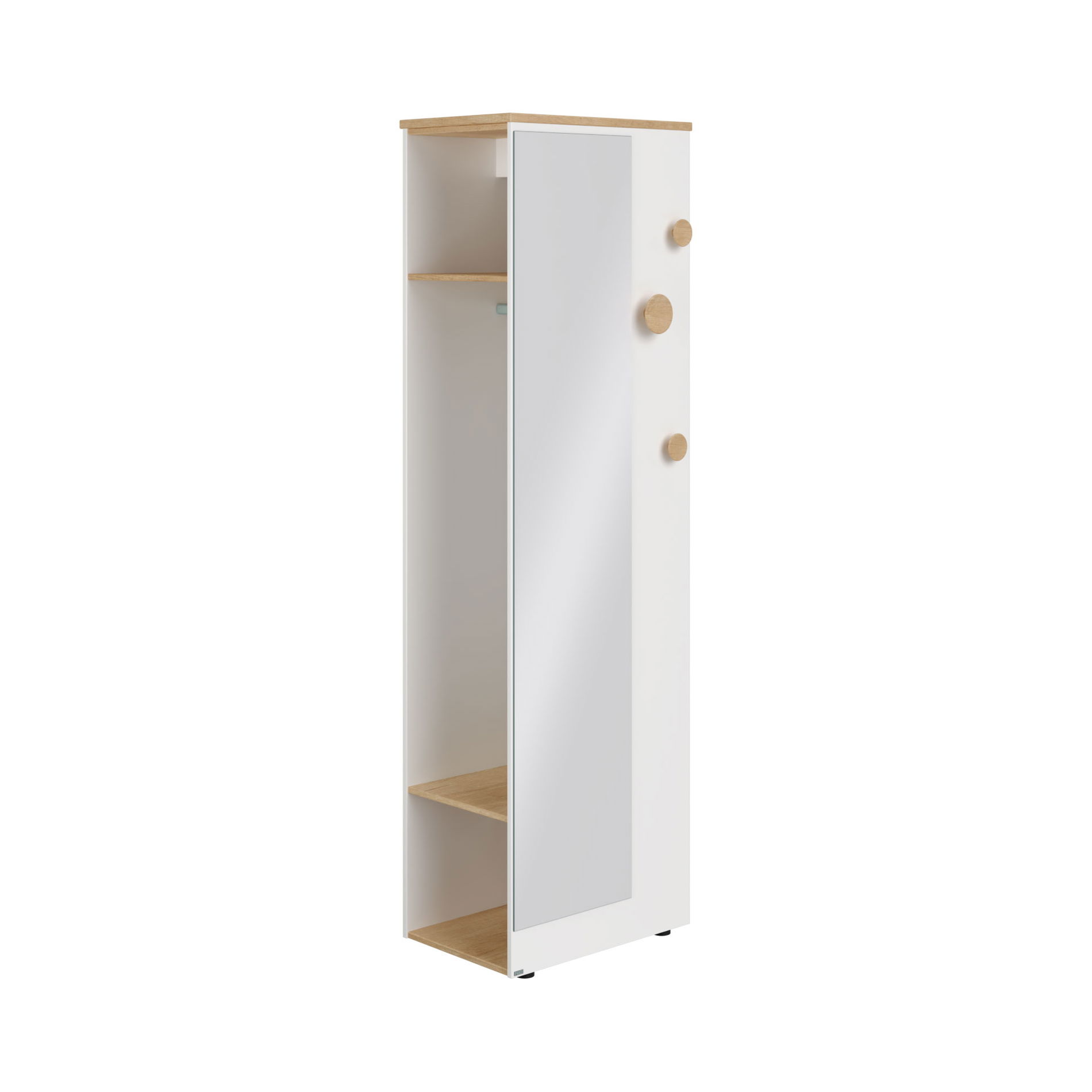 Paidi Oscar Garderobe kreideweiß/Eiche-Nebr. mit Spiegel