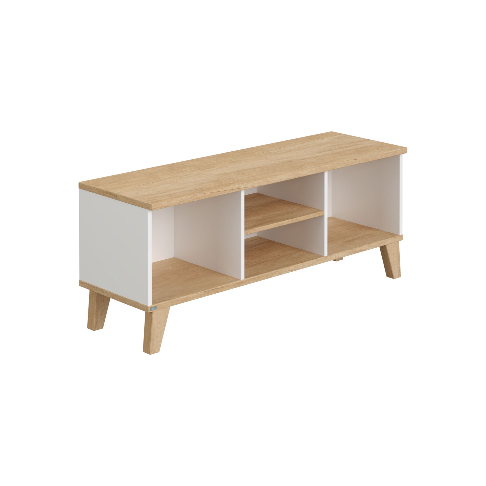 Paidi Oscar Lowboard kreideweiß/Eiche-Nebraska mit Kabeldurchlass - Zum Tiefstpreis