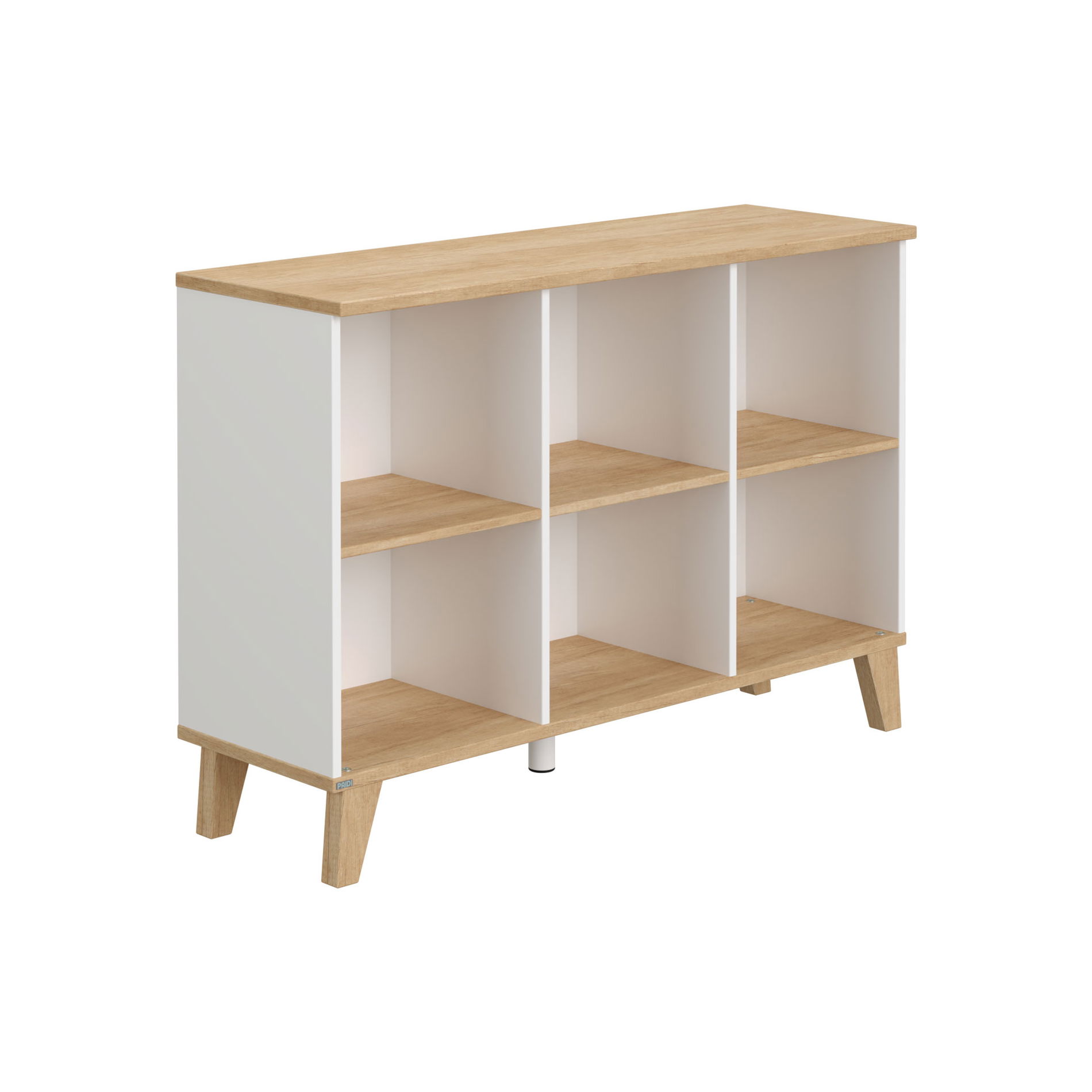 Paidi Oscar Sideboard kreideweiß/Eiche-Nebraska 6 offene Fächer