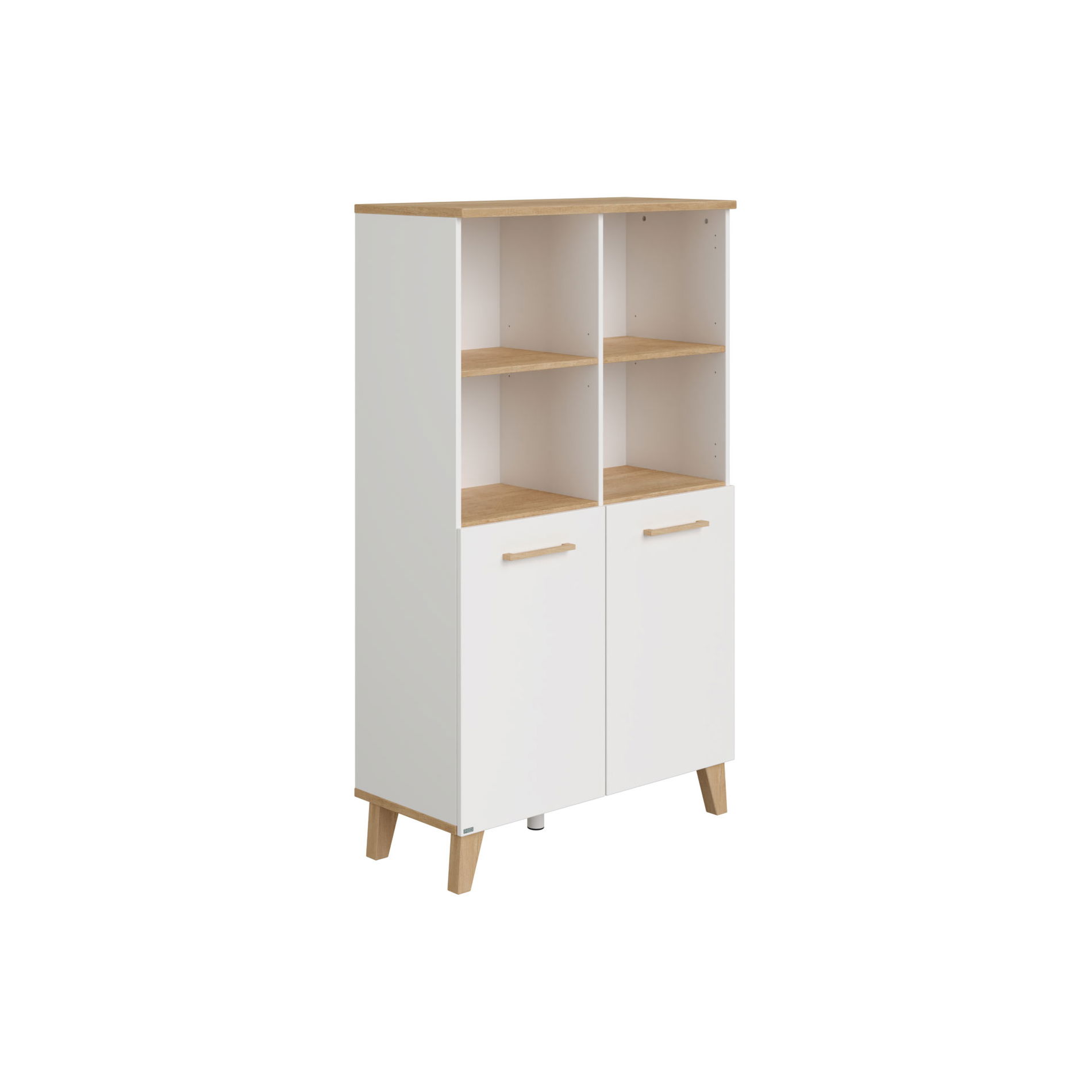 Paidi Oscar Standregal 8 Fächer, 2 Türen unten kreideweiß/Eiche-Nebraska - zum Aktionspreis