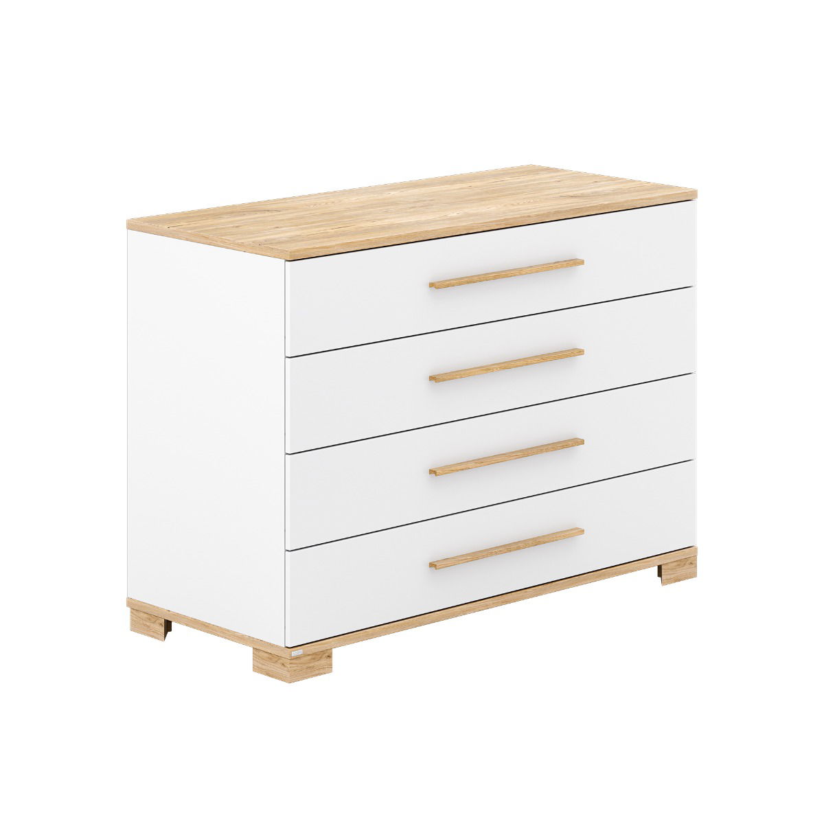 Paidi Yolanda Kommode 4 Schubkästen Kreideweiß/Eiche-Montana-NB