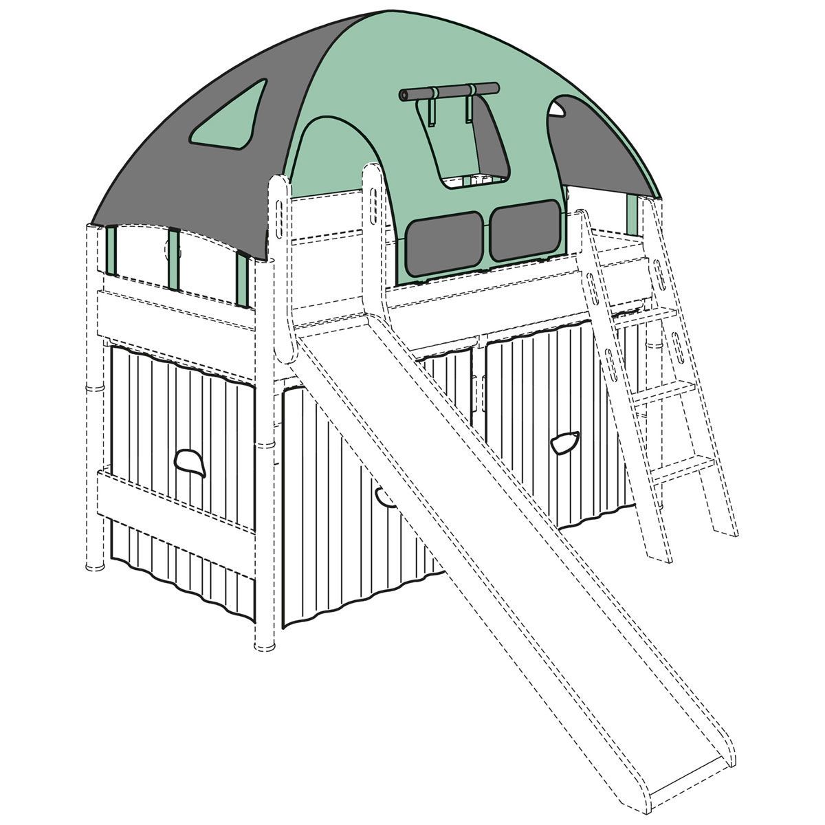 Paidi Zelt-Dach für Paidi Betten verschiedene Dessins - zum Aktionspreis