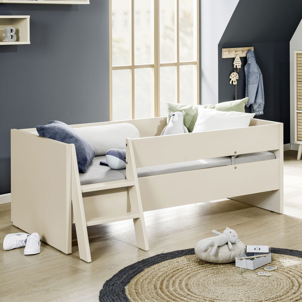 Paidi kleine Leiter für Kinderbett - Cashmere-Beige passend zum Sicherheits-Set 70x140 cm