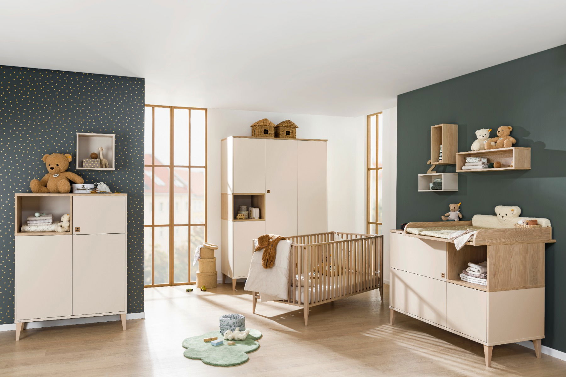 Paidi Mila & Ben Kinderzimmer 4-türig Cashmere-Beige / Scandinavian-Wood