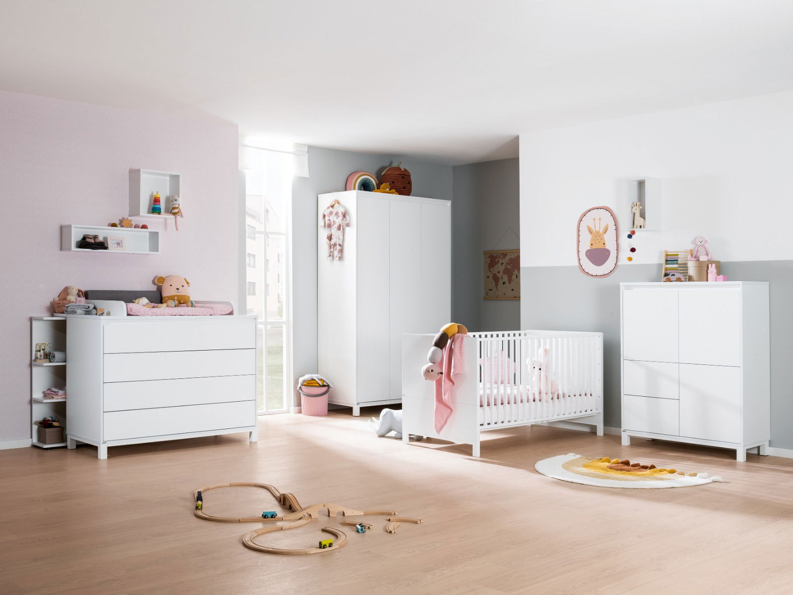 Paidi Olli Kinderzimmer 3-türiger Schrank Kreideweis