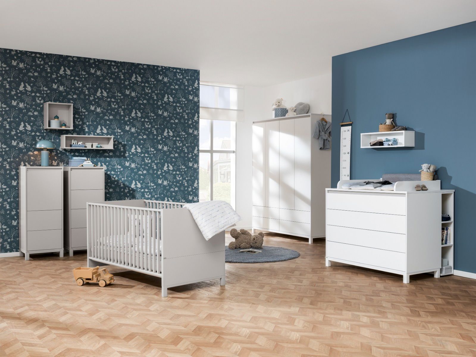 Paidi Olli Kinderzimmer 4-türiger Schrank Kieselgrau