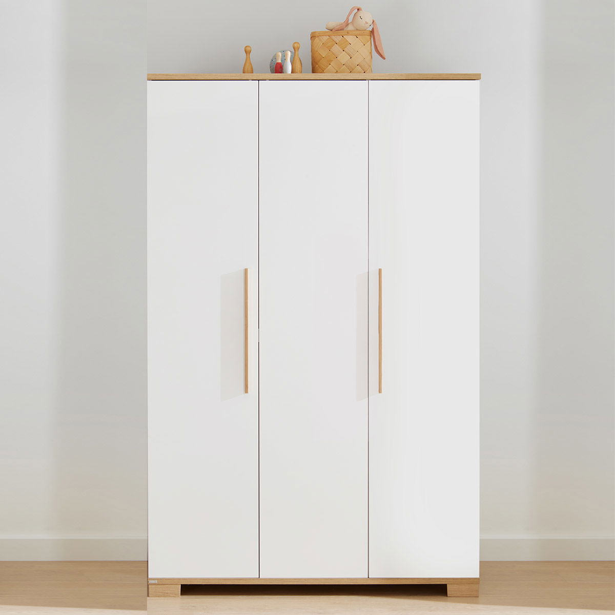Paidi Yolanda Kleiderschrank 3T Kreideweiß/Eiche-Montana-Dekor