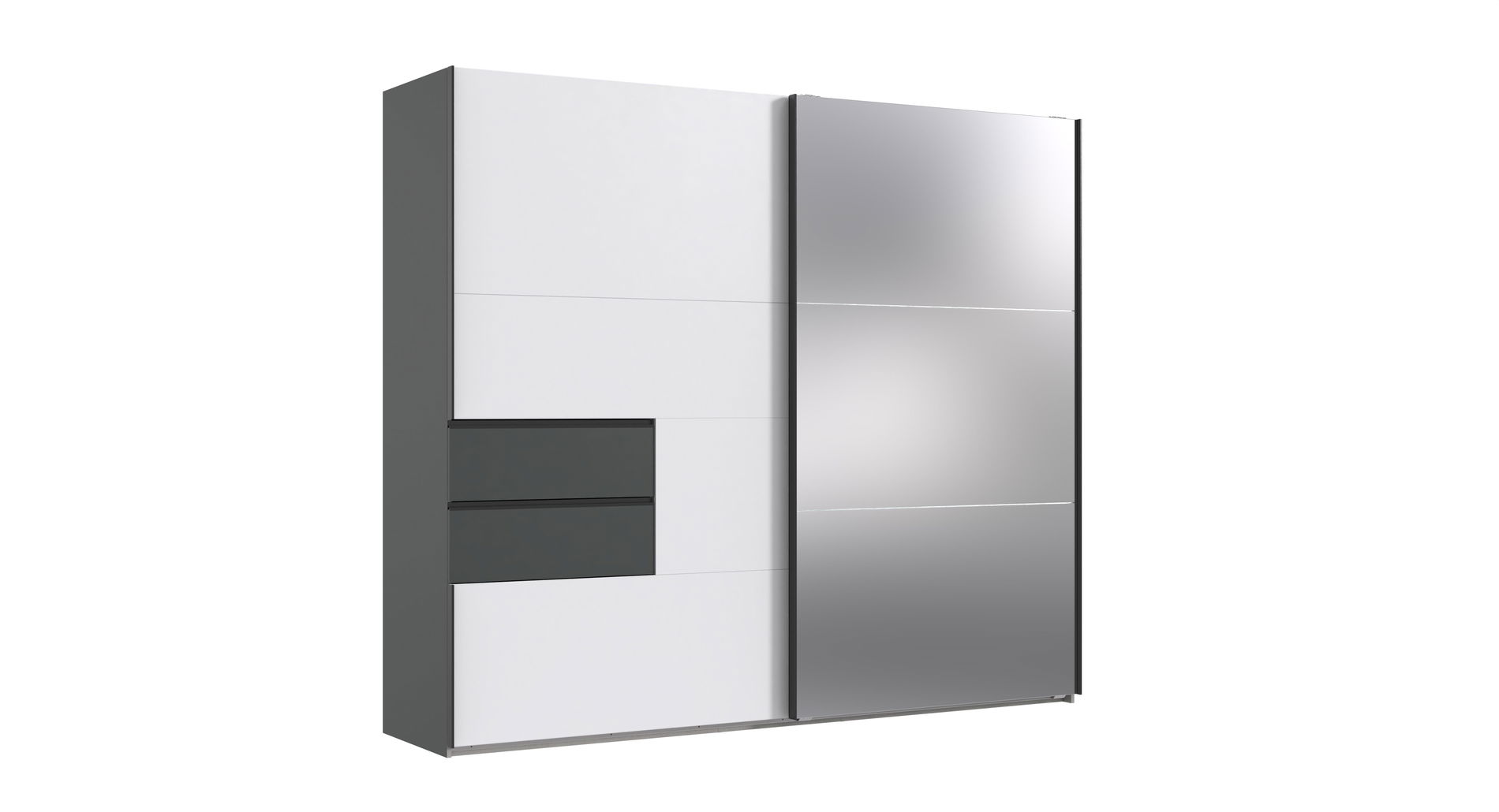 Wimex Palermo Schwebetürenschrank 250x216cm Weiss / Graphit