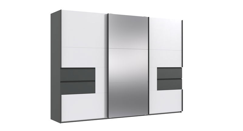 Wimex Palermo Schwebetürenschrank 300x216cm Weiss / Graphit Wimex Palermo Schwebetürenschrank 300x216cm Weiss / Graphit