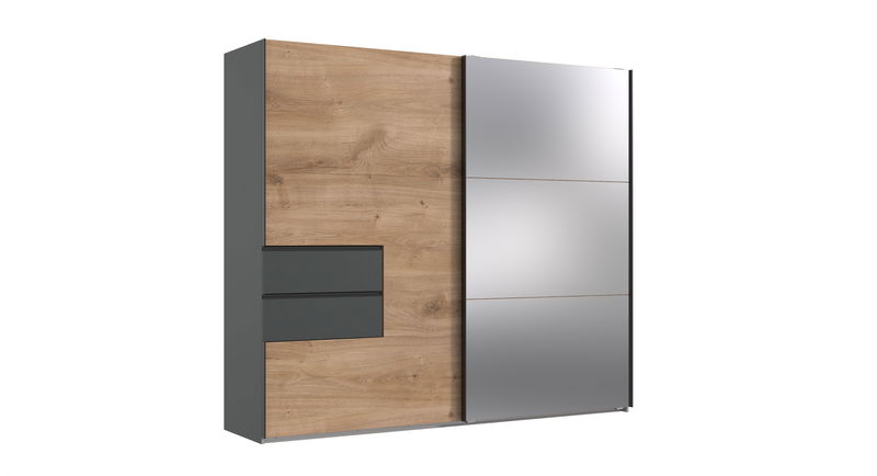 Wimex Palermo Schwebetürenschrank 250x216cm Plankeneiche Nachbildung / Graphit Wimex Palermo Schwebetürenschrank 250x216cm Plankeneiche Nachbildung / Graphit