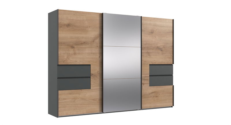Wimex Palermo Schwebetürenschrank 300x216cm Plankeneiche Nachbildung / Graphit Wimex Palermo Schwebetürenschrank 300x216cm Plankeneiche Nachbildung / Graphit