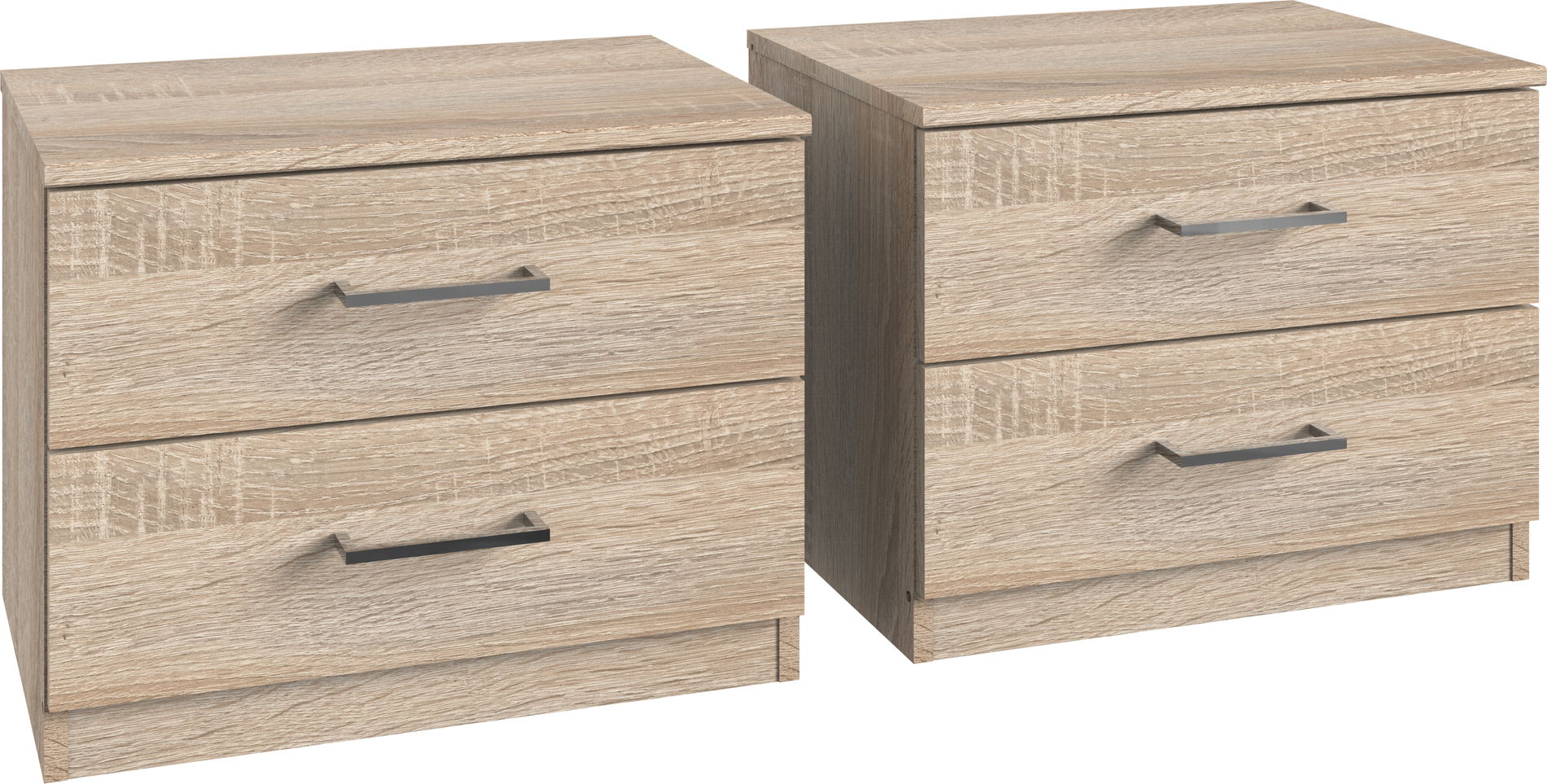 Wimex Pamela Nachtschrank Paar Eiche sägerau-Nachbildung/Weiß