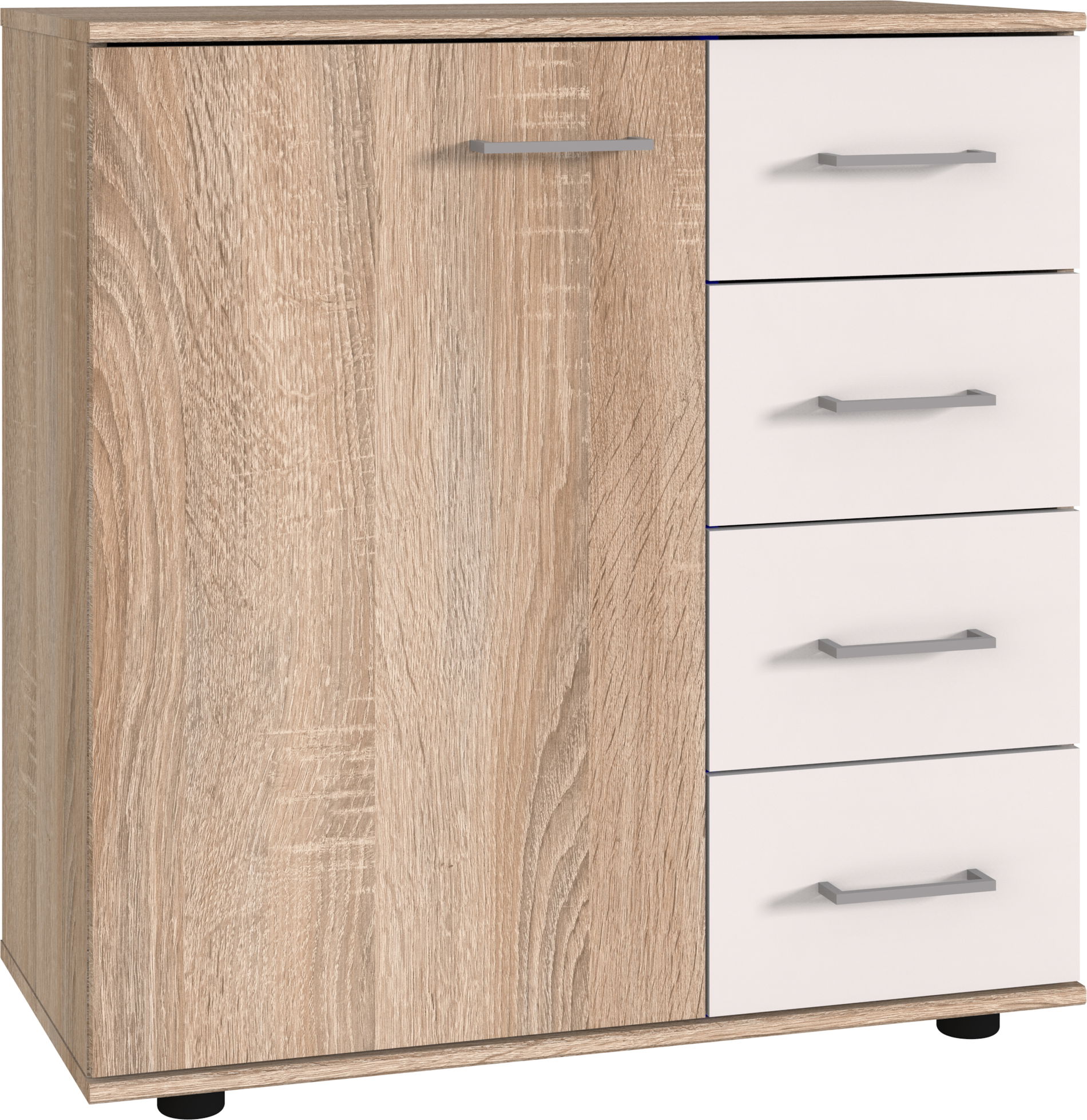 Wimex Pamela Kombikommode 1T 4S Eiche sägerau-Nachbildung/Weiß