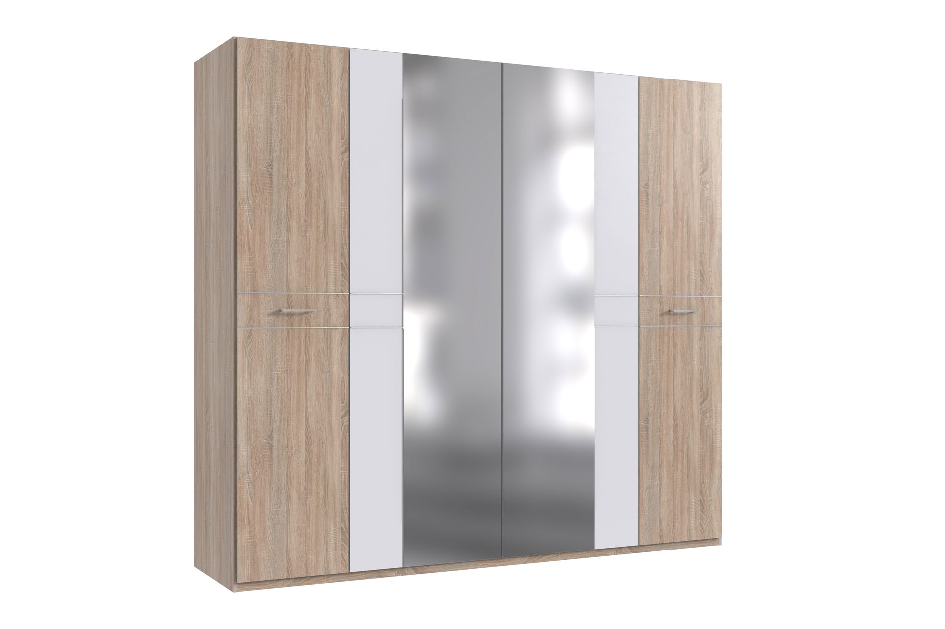 Wimex Pamela Kleiderschrank 225 cm Eiche sägerau-Nachbildung/Weiß