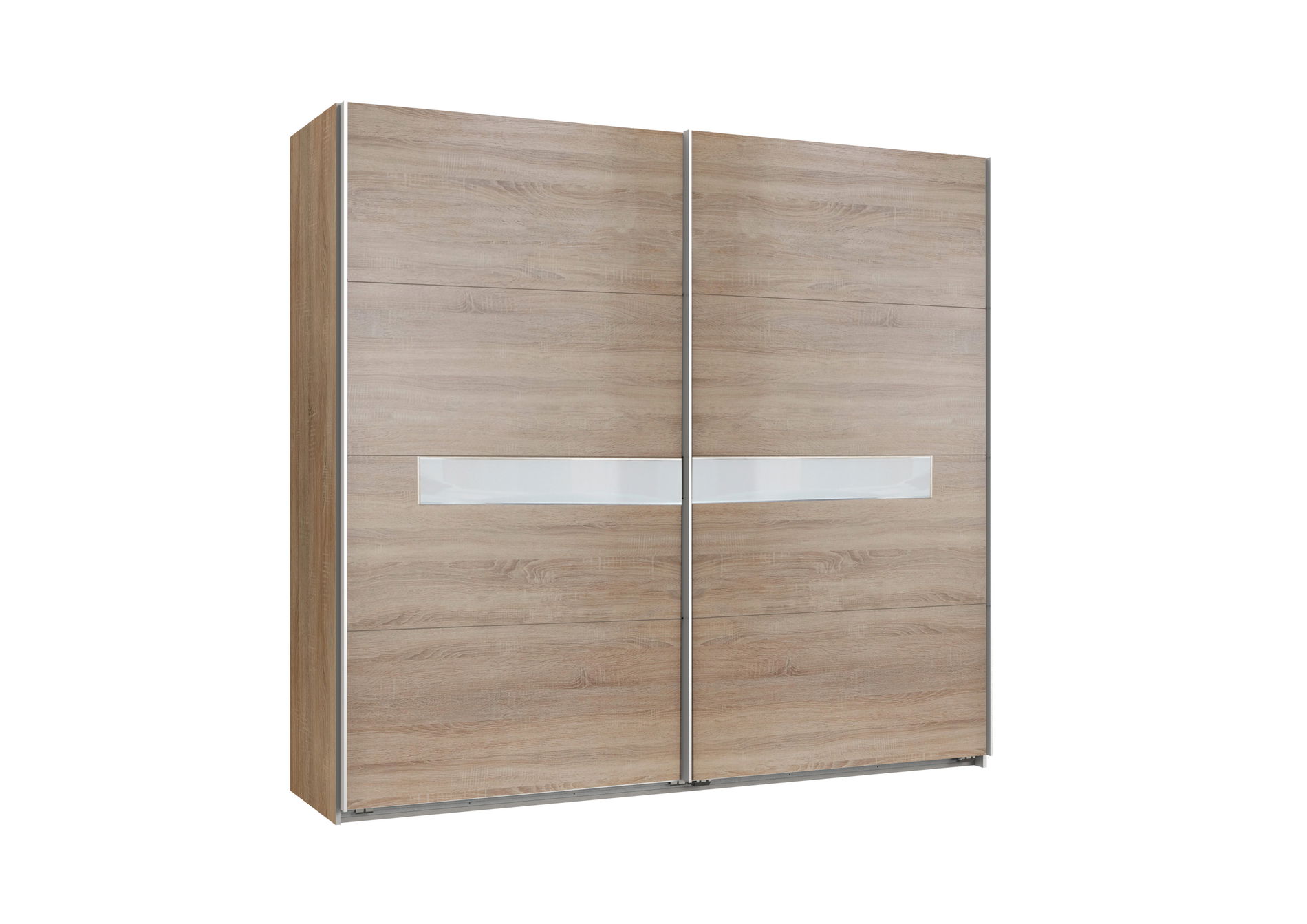 Wimex Pamela Schwebetürenschrank 270 cm Eiche sägerau-Nachbildung/Weiß