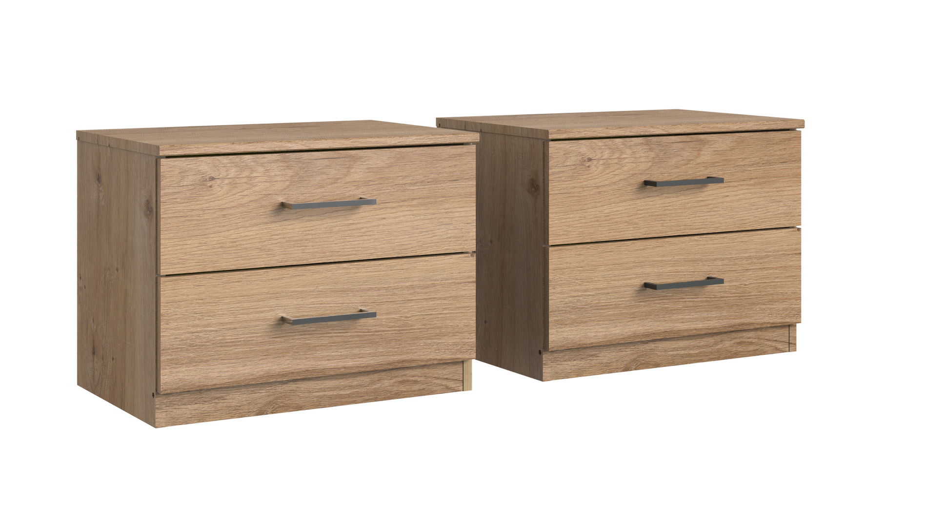 Wimex Pamela Nachtschrank Paar Plankeneiche-Nachbildung/Weiß