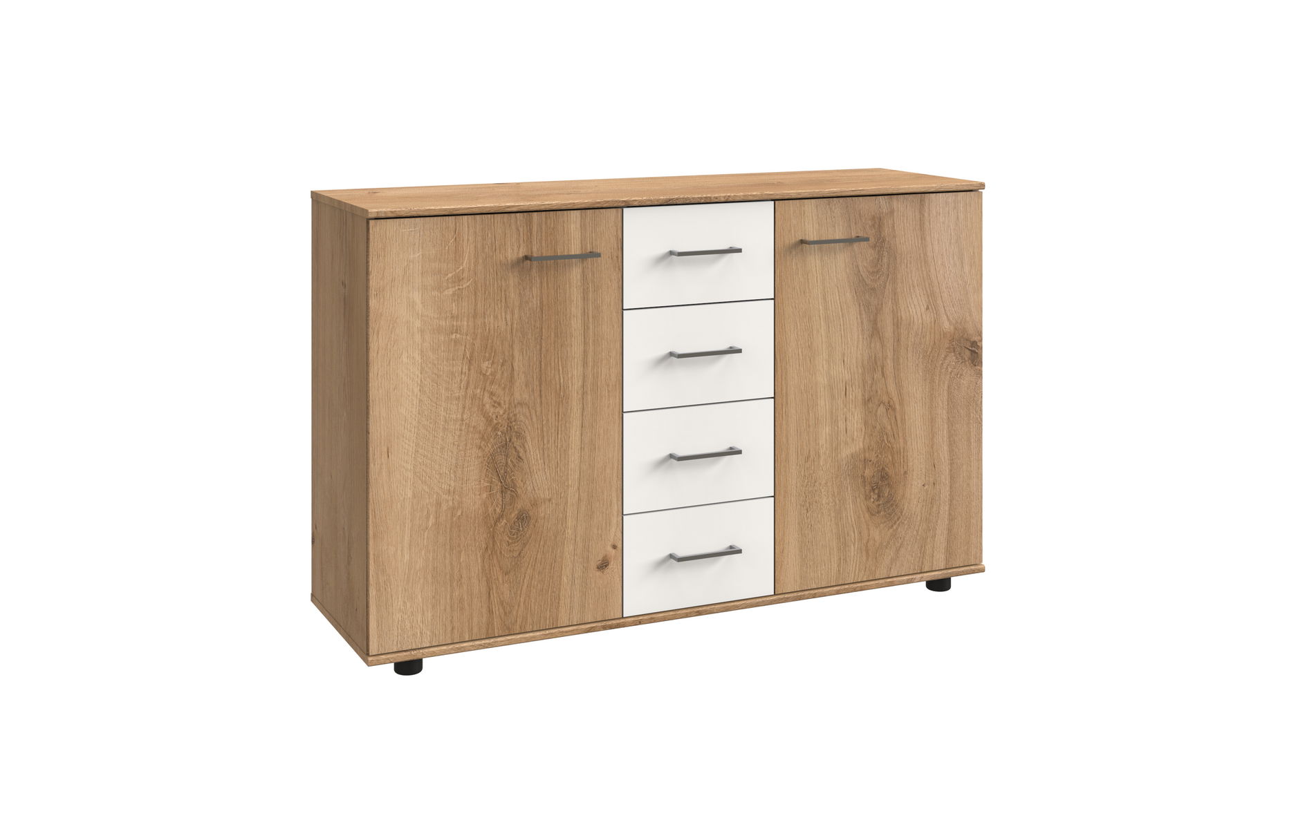 Wimex Pamela Kombikommode 2T 4S Plankeneiche-Nachbildung/Weiß