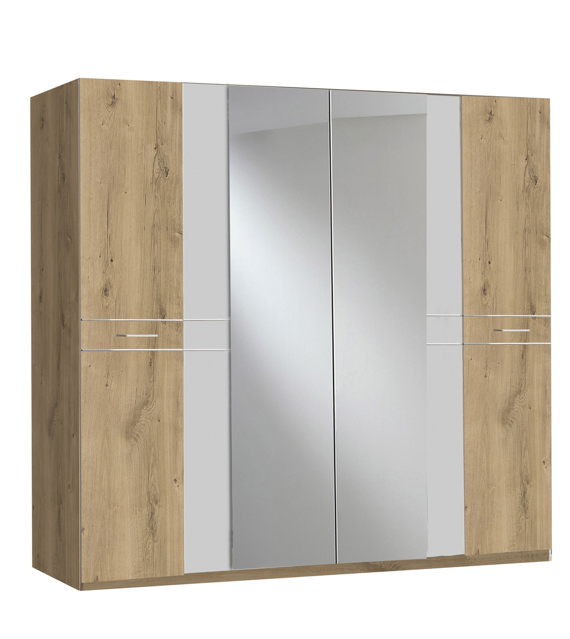 Wimex Pamela Kleiderschrank 225 cm Plankeneiche-Nachbildung/Weiß