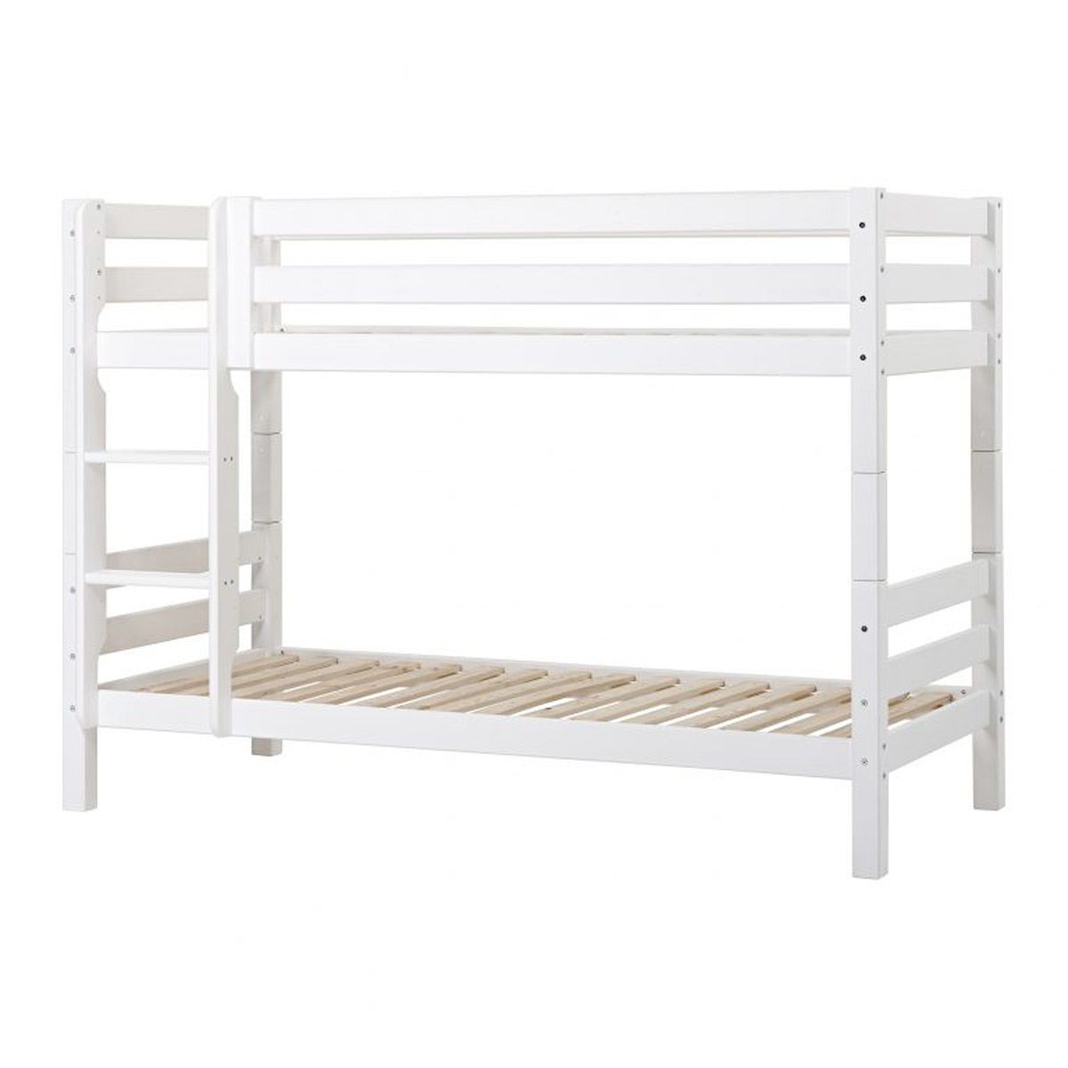 Hoppekids Etagenbett ECO Luxury 120x200 cm weiß mit gerader Leiter & Absturzsicherung
