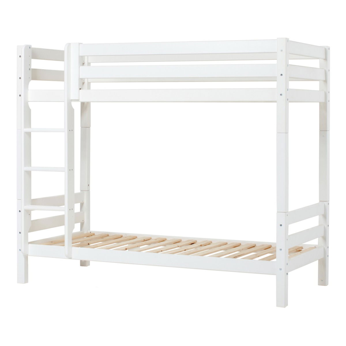 Hoppekids ECO Luxury Hohes Etagenbett mit gerader Leiter und Liegefläche 90x200 cm Weiß