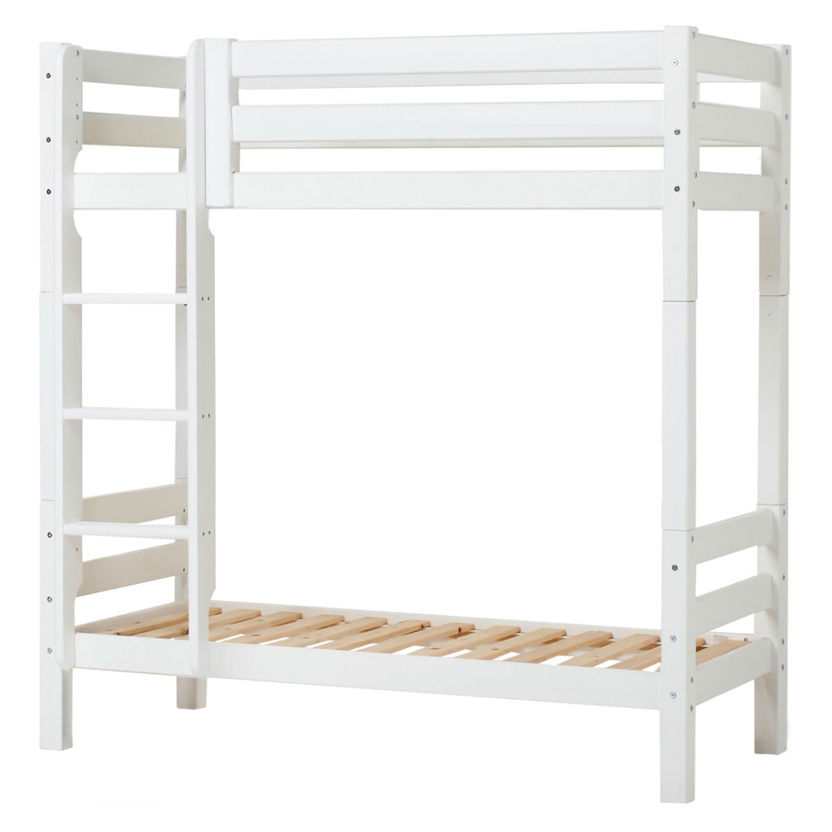 Hoppekids ECO Luxury Hohes Etagenbett mit gerader Leiter und Liegefläche 70x160 cm Weiß