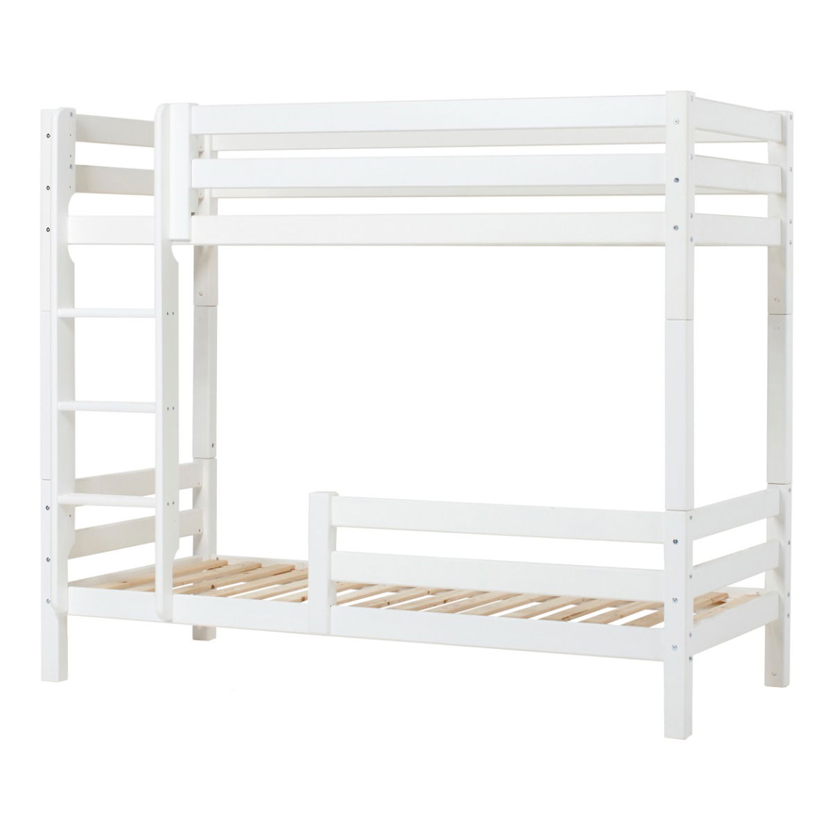 Hoppekids ECO Luxury Hohes Etagenbett in 90x200cm mit gerader Leiter Weiß