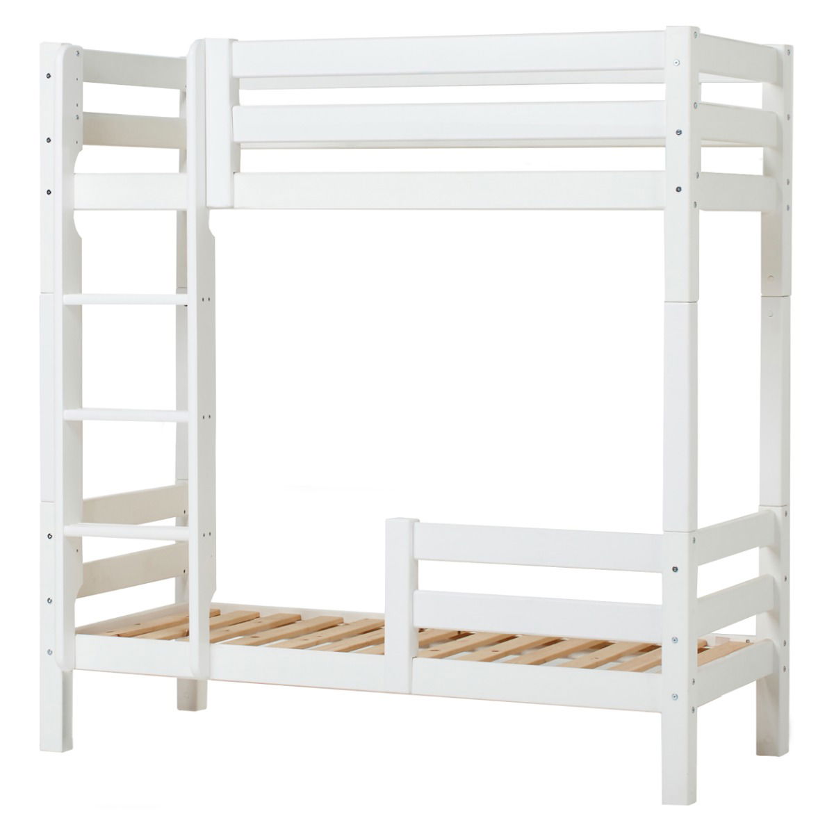Hoppekids ECO Luxury Hohes Etagenbett in 70x160 cm mit gerader Leiter Weiß